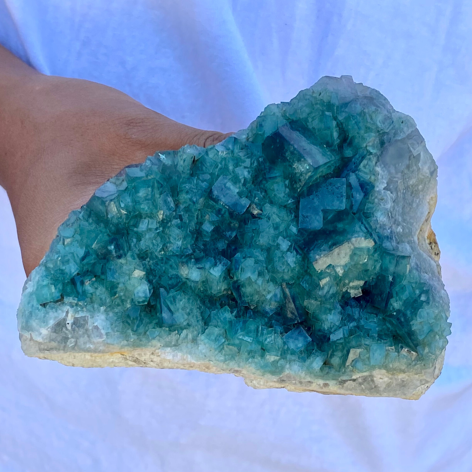 1.76LB natural super beautiful green fluorite crystal ore standard sample