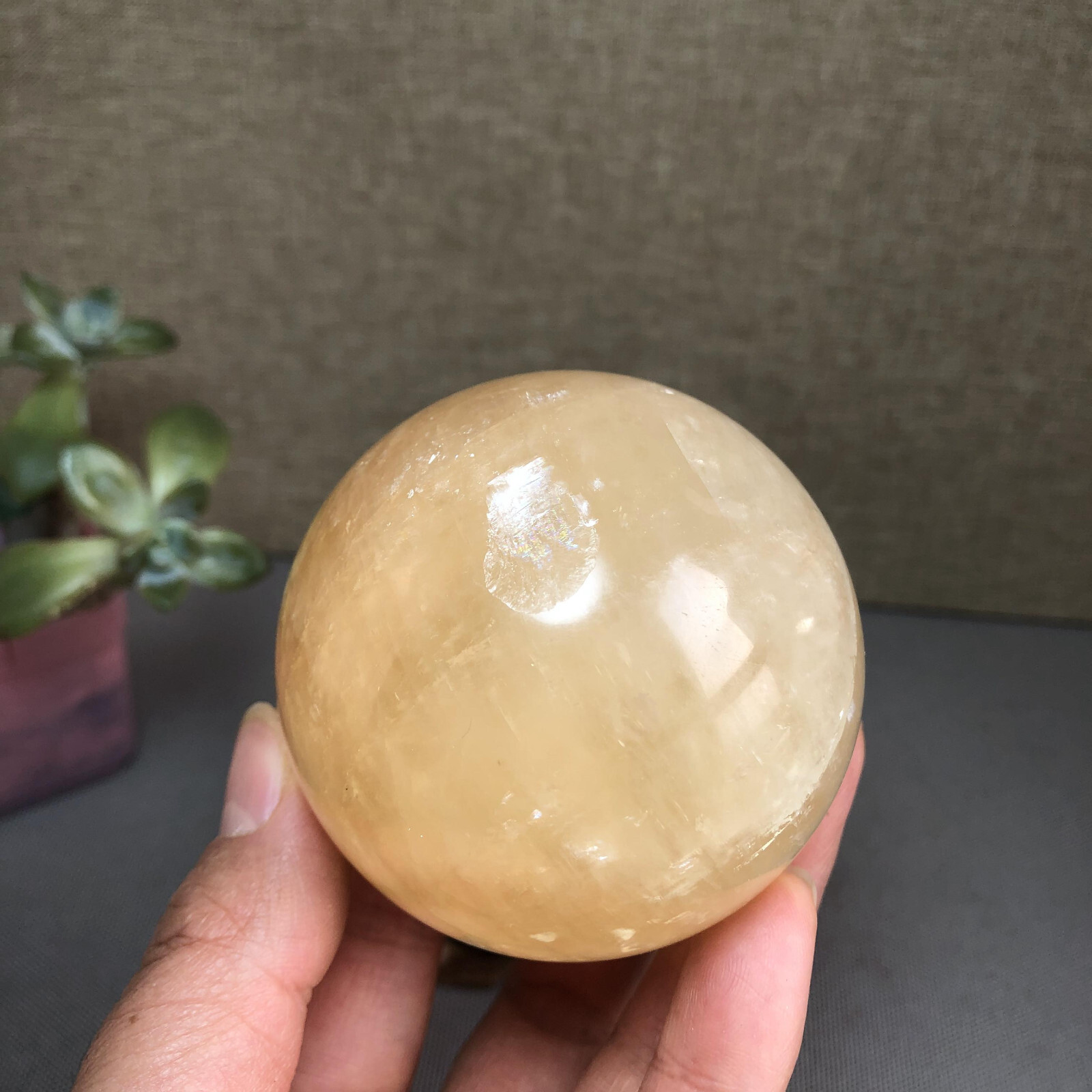 62mm Natural Iceland spar sphere ball Crystal polish/rough specimens 363g A4989