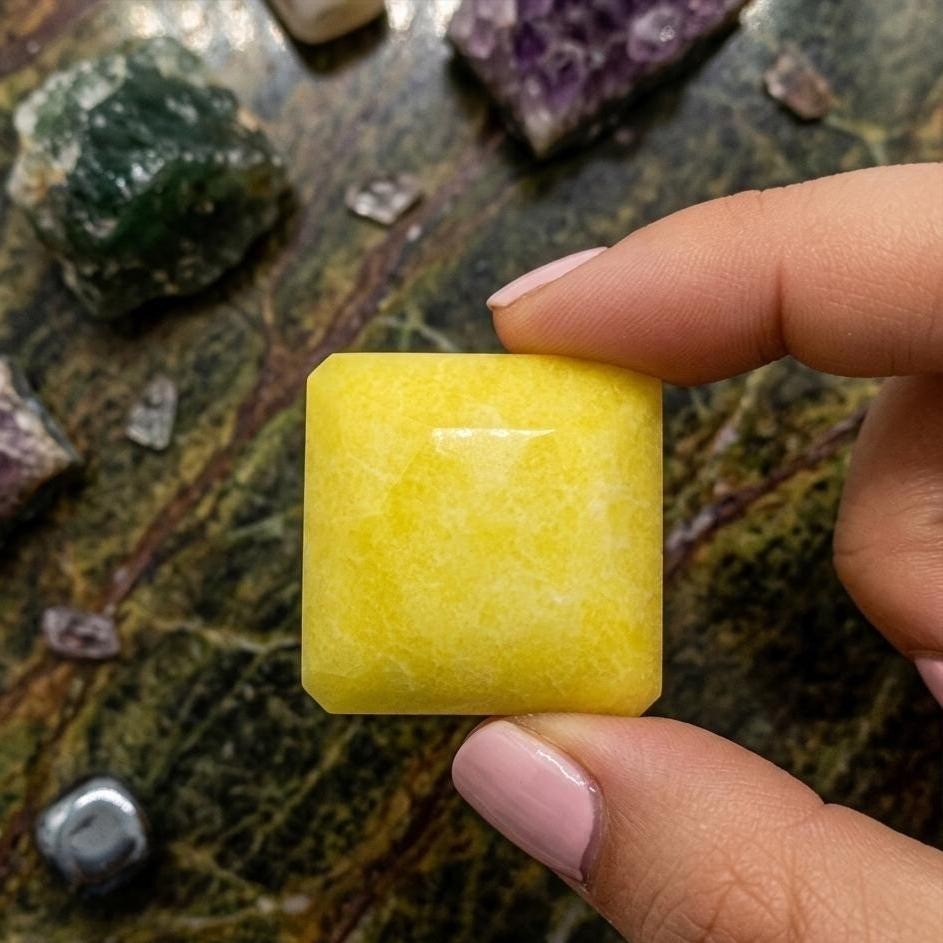 Yellow Sapphire Dyed Square 300-400 CT, Oversize Rough Stone for Wire Wrap