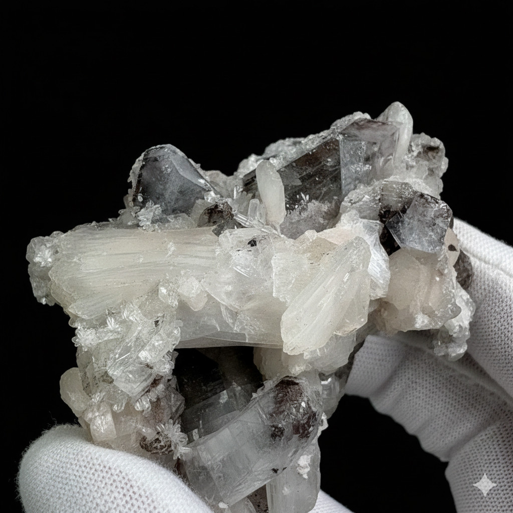 Natural Multiple Growth Mineral Cluster Apophyllite Stilbite Rare Specimen