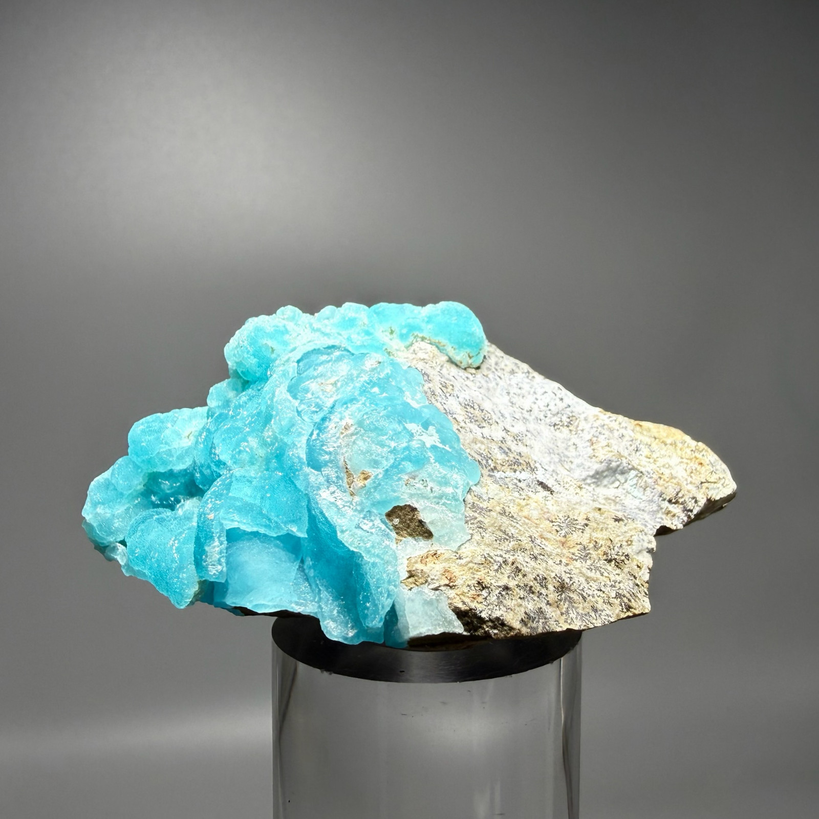 Rare Natural Gel Bubblegum Blue Hemimorphite Crystal – Turquoise Mineral – DRC