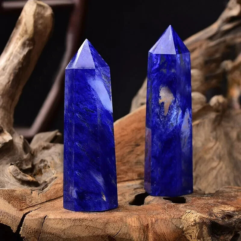 Blueberry Quartz Obelisk Healing Crystal Tower Point Wand Reiki Home Decor Gift