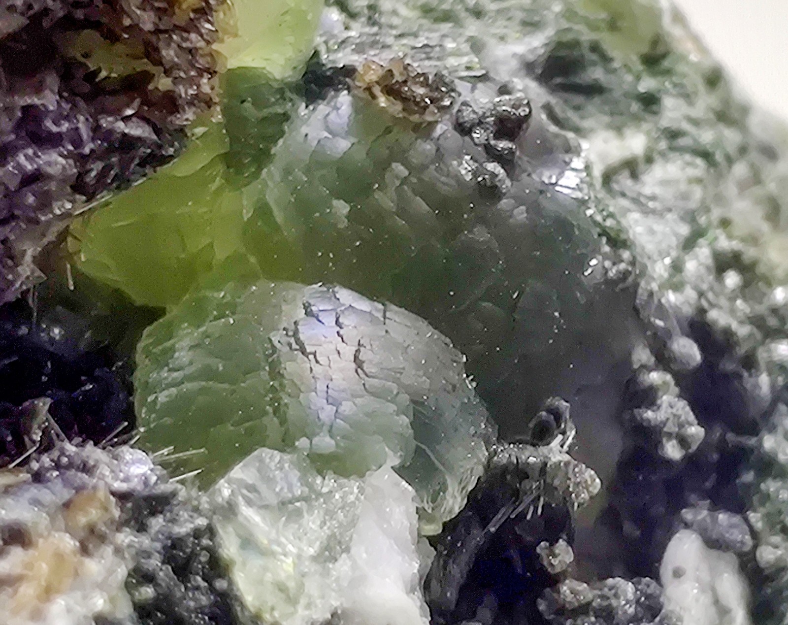 Clinochlore with Prehnite, Titanite etc. GW Bridge, New Jersey. 32 grams.