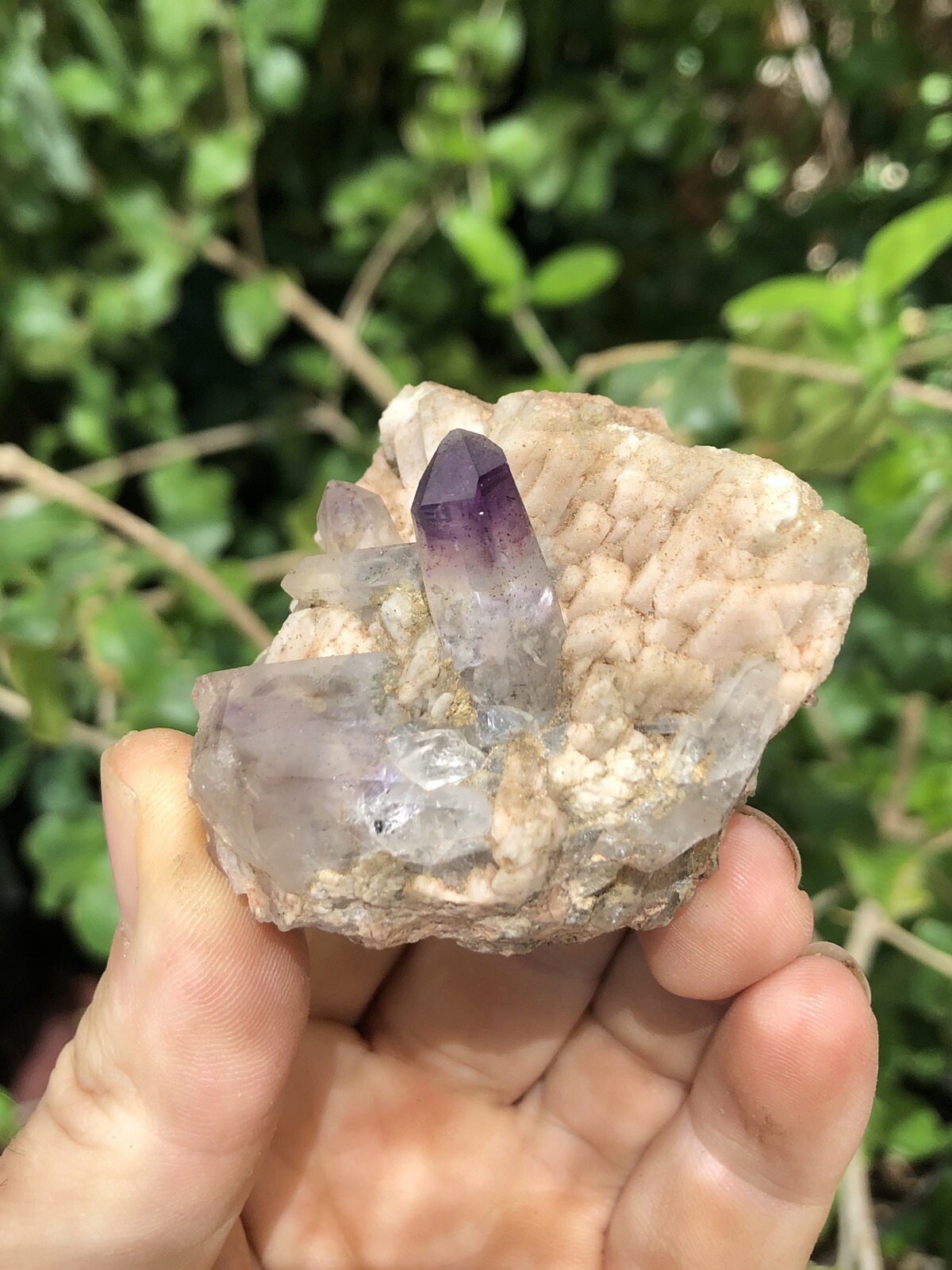 Amethyst on Feldspar – Rare Minerals