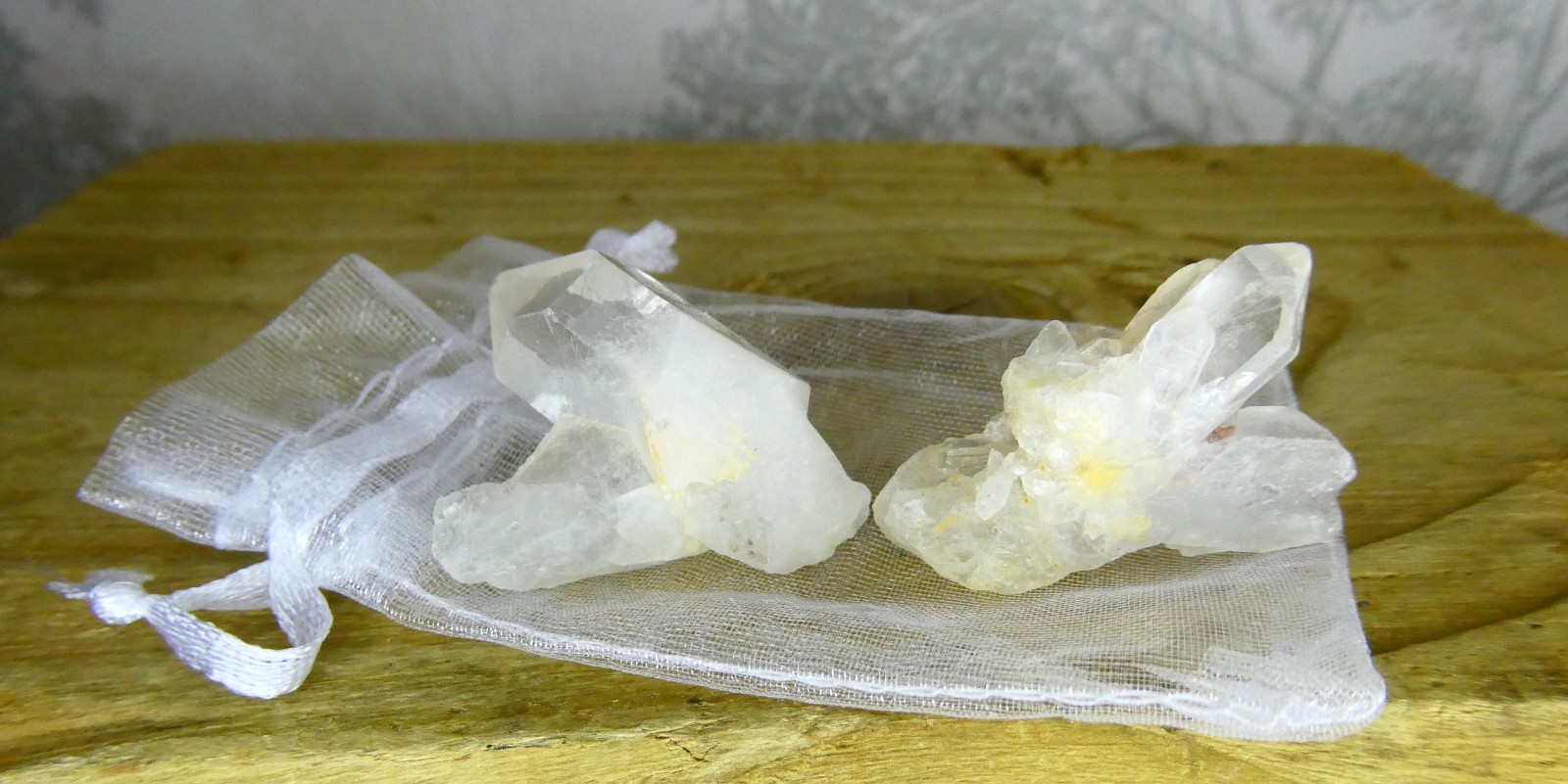 Set Of 2 Quartz Crystal Mini Multi Point Clusters Approx 38mm – 40mm Brazil