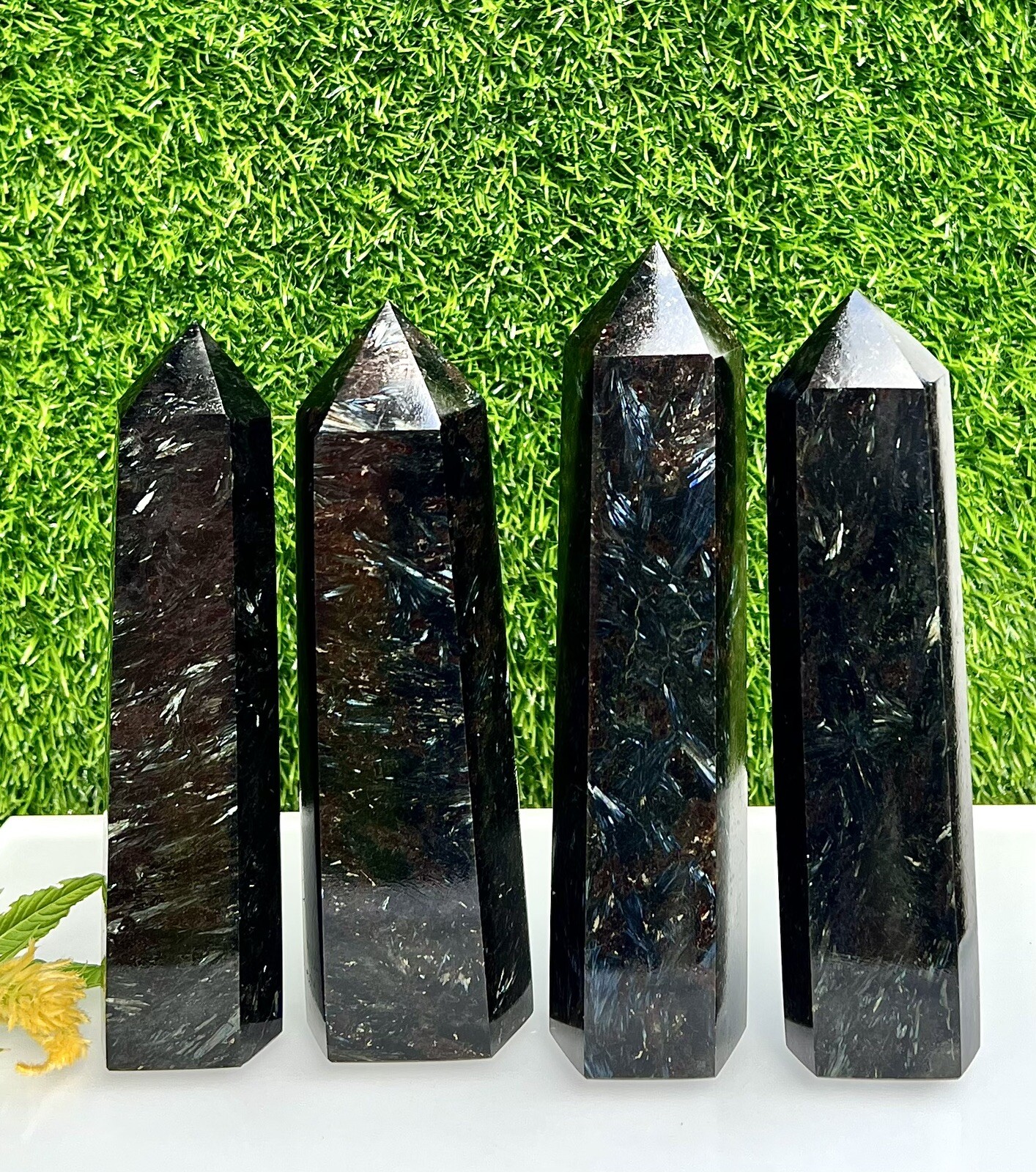 Wholesale Lot 3-4 Lbs Natural Astrophyllite Obelisk Tower Point Crystal Healing