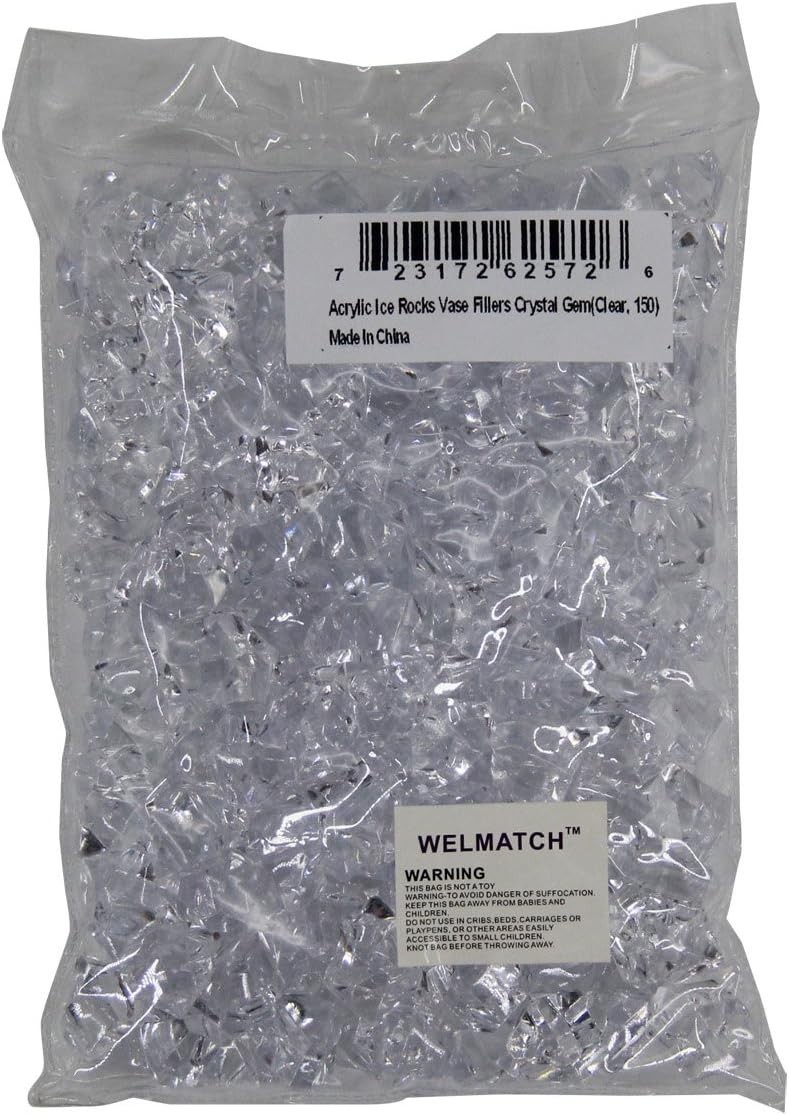 Modern 1″ Clear Acrylic Ice Rock Crystals – Perfect for Birthdays & Weddings