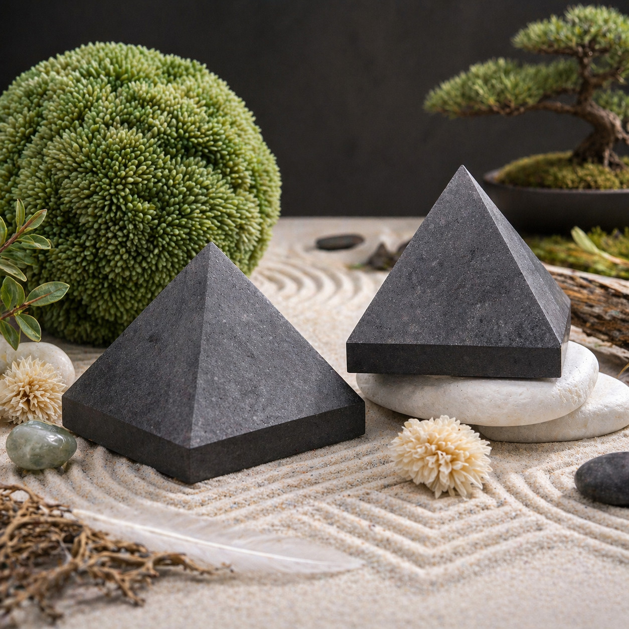 Shungite Pyramid EMF Protection Home Energy Healing Gift Black Decor Crystals