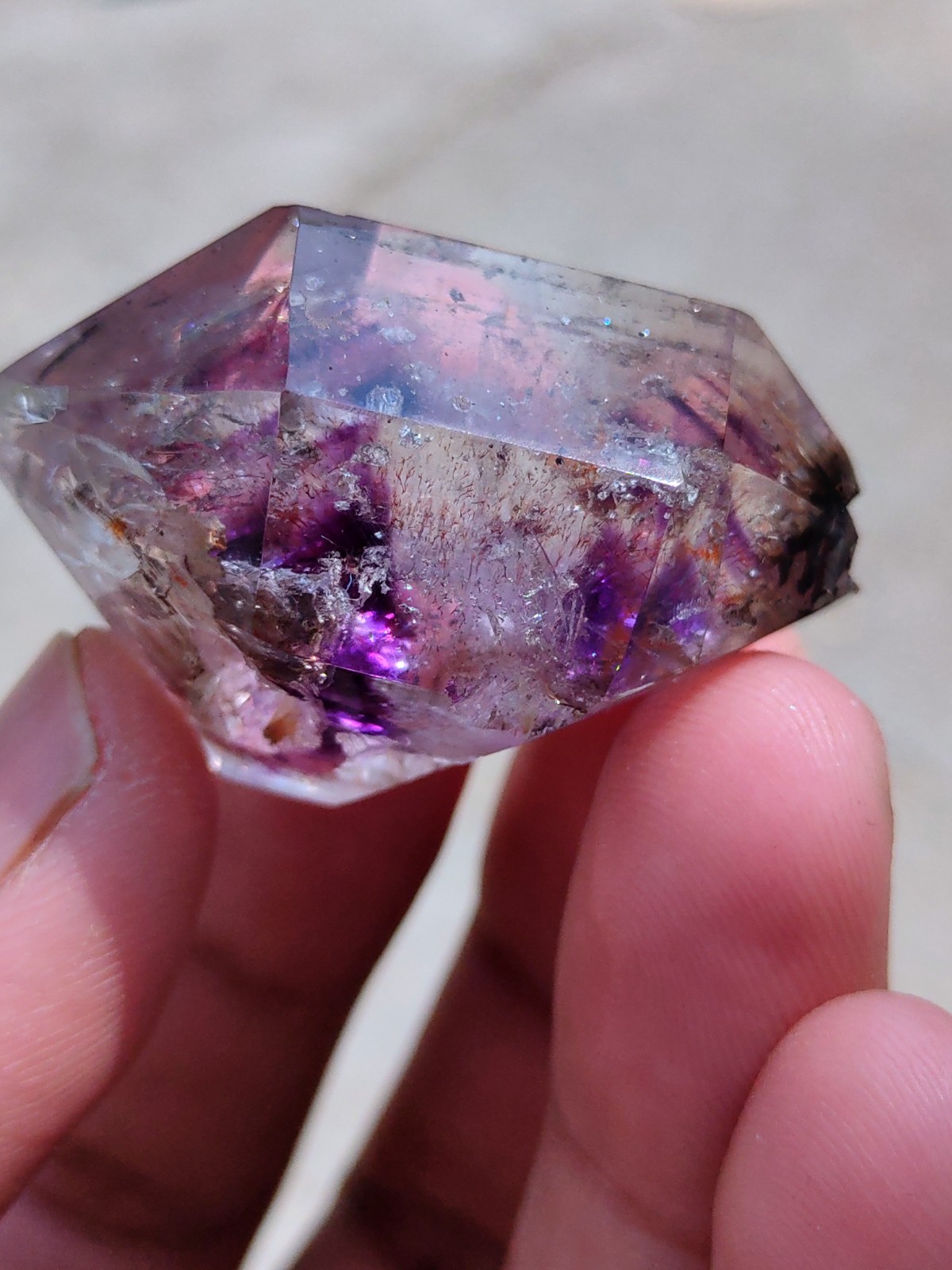 Enhydro Karur Amethyst Polished Crystal, Water Bubble 💦 in Crystal