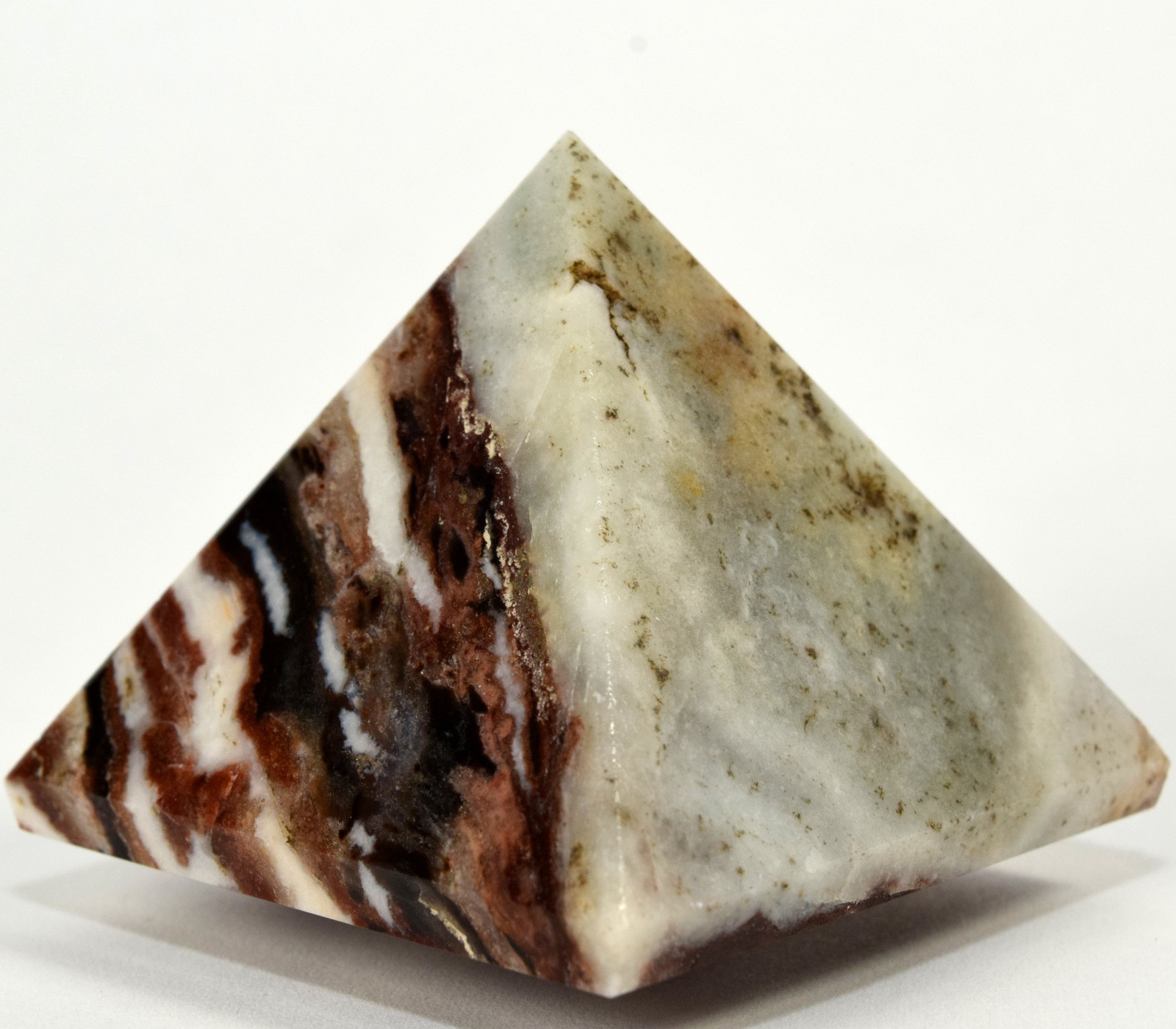 2.2″ Red / Black Agate Pyramid Polished Chalcedony Crystal Quartz Mineral India