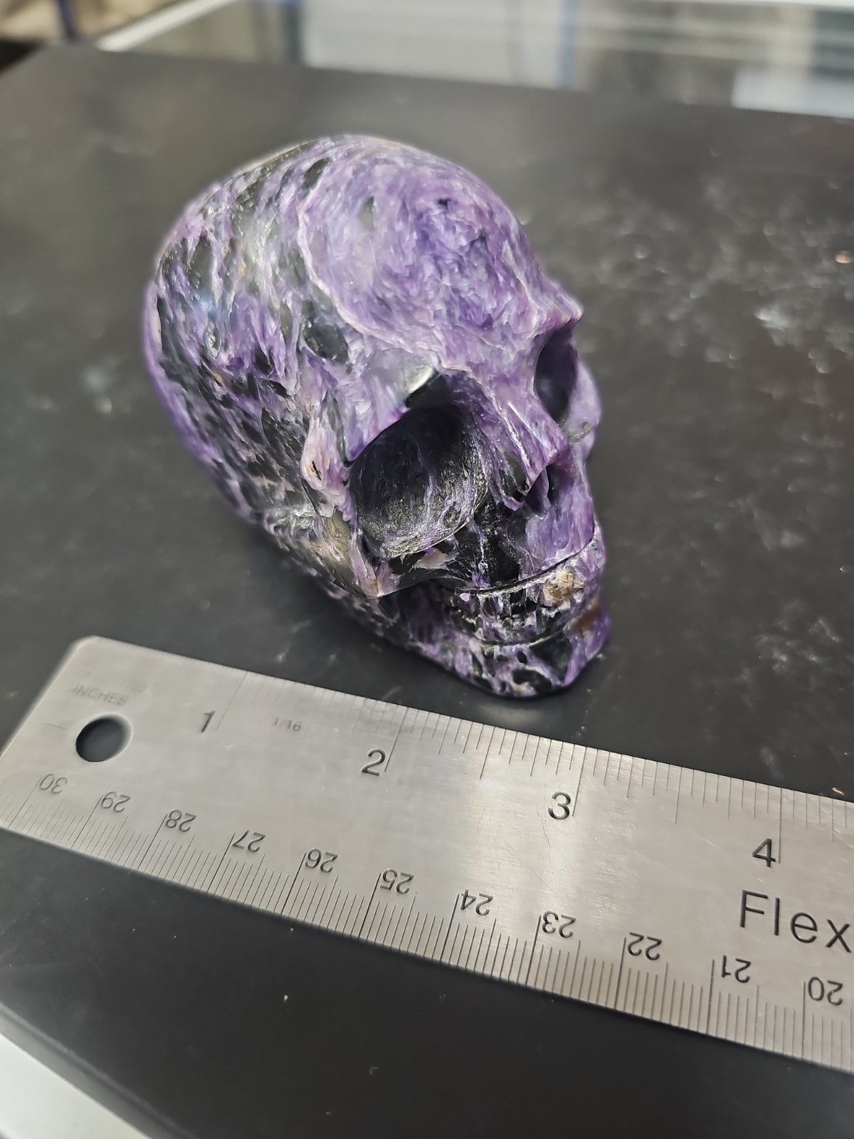 Natural Charoite Crystal Skull 408g Hand Carved Purple Quartz Reiki Healing…