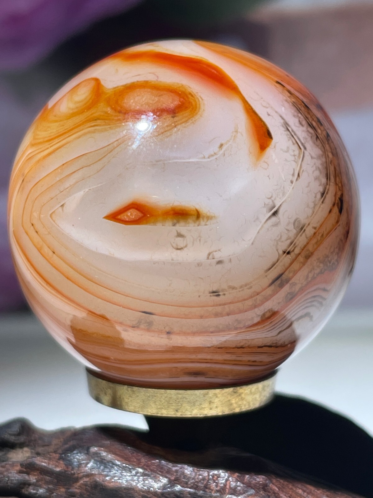 1pc Natural Quartz Crystal Silk agate Sphere Ball lace agate ball Healing g07