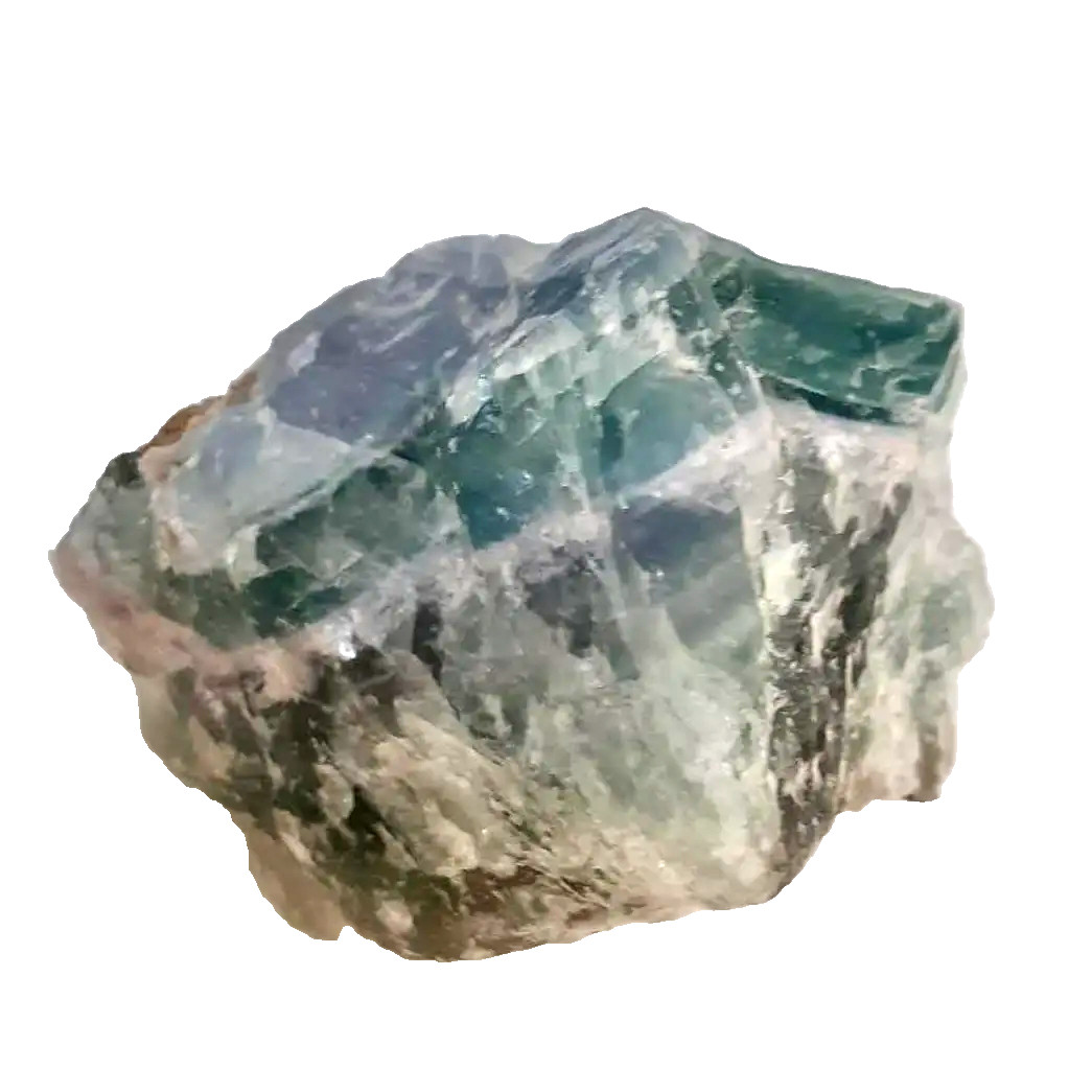 Contemporary Green Fluorite Raw Stone Quartz Crystal