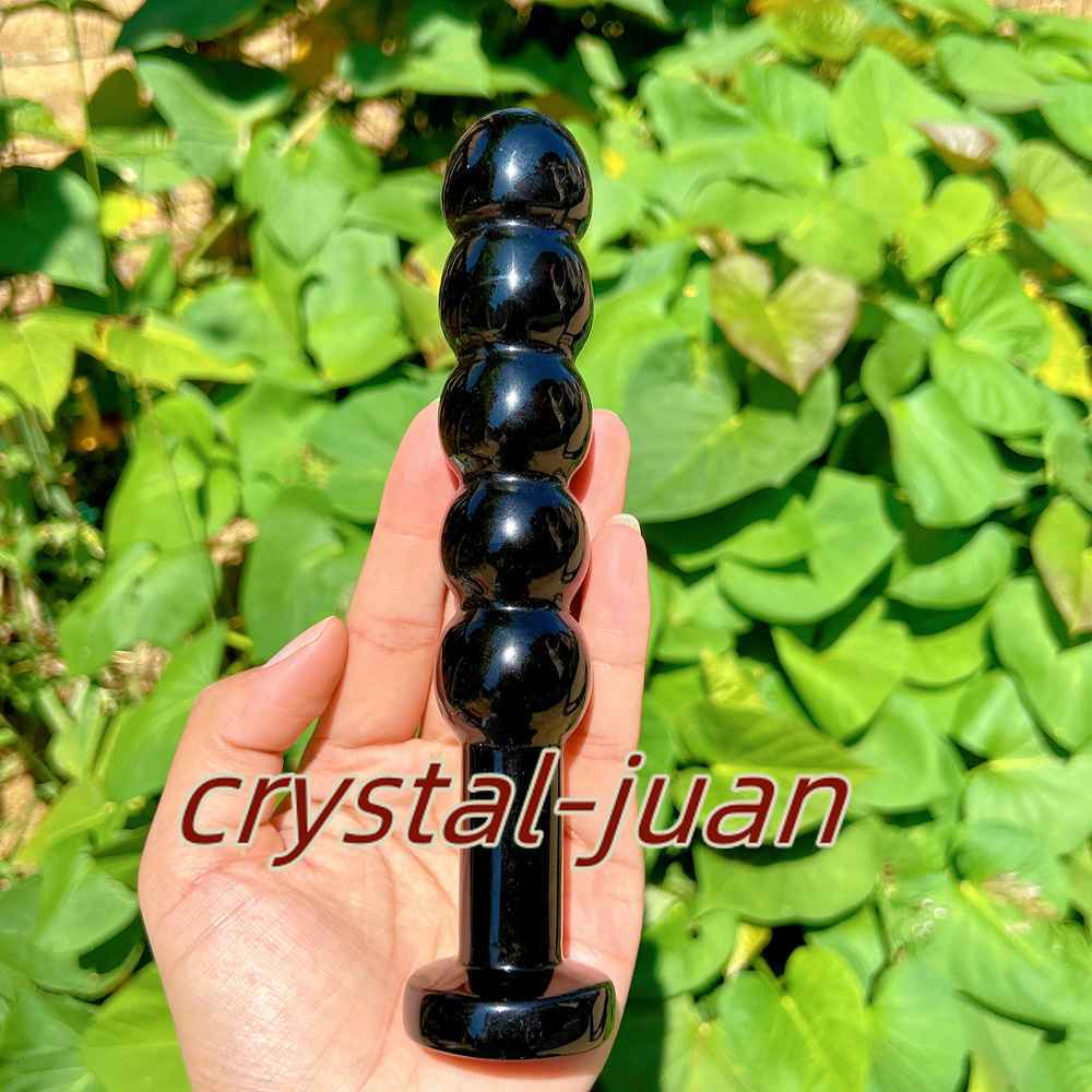 7″+ Natural Obsidian Massage Stick Quartz Crystal Massager Wand Penis Reiki 1pc