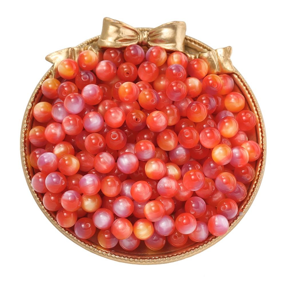 20/10pcs 8/10/12mm Resin Colorful Cat Eye Beads Round Spacer Beads for Diy Brace