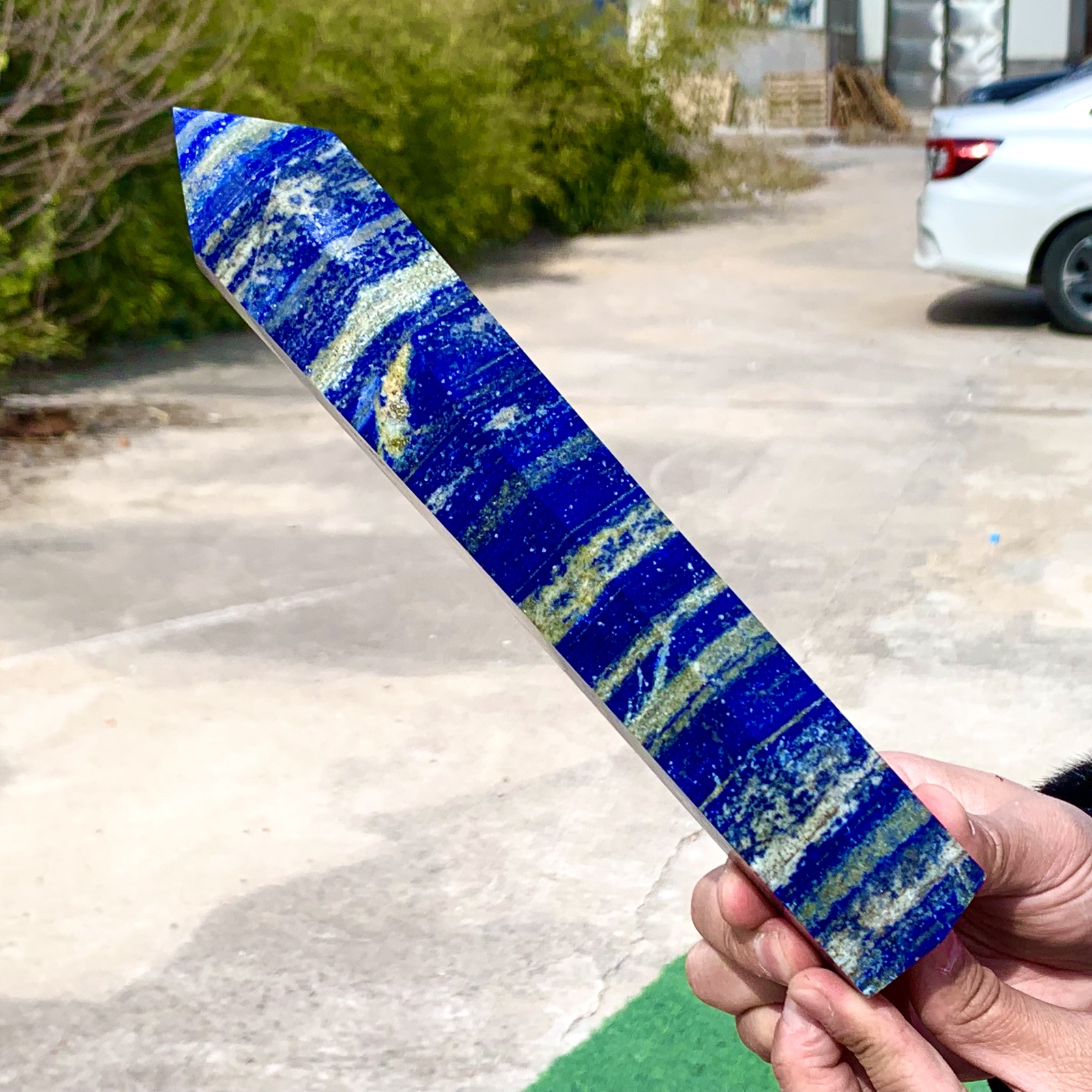 2.24LB Lapis lazuli quartz crystal obeliskpoint wand aura healing