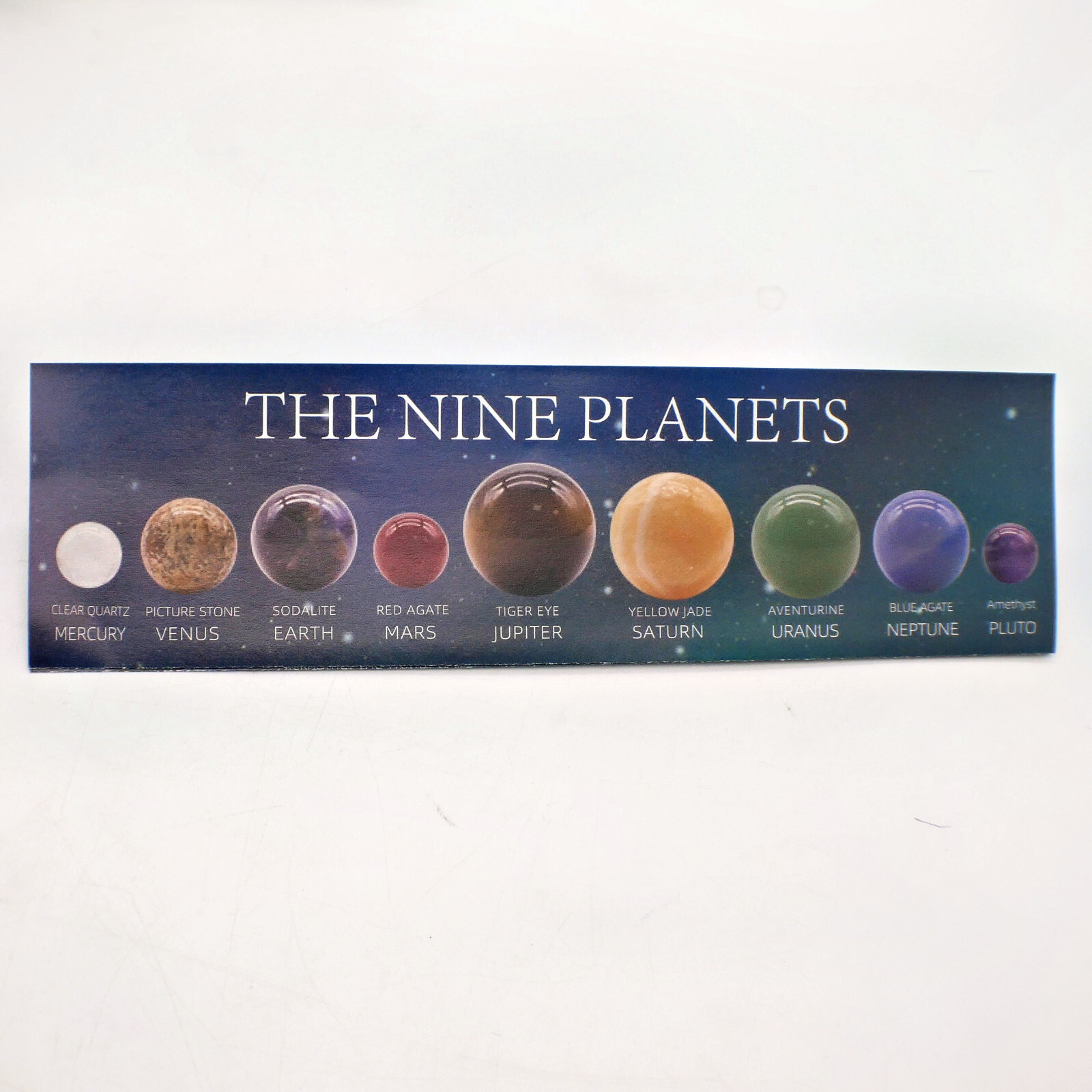 Natural Quartz Stone Sphere Nine Planets of The Solar System Kids Crystal Gift