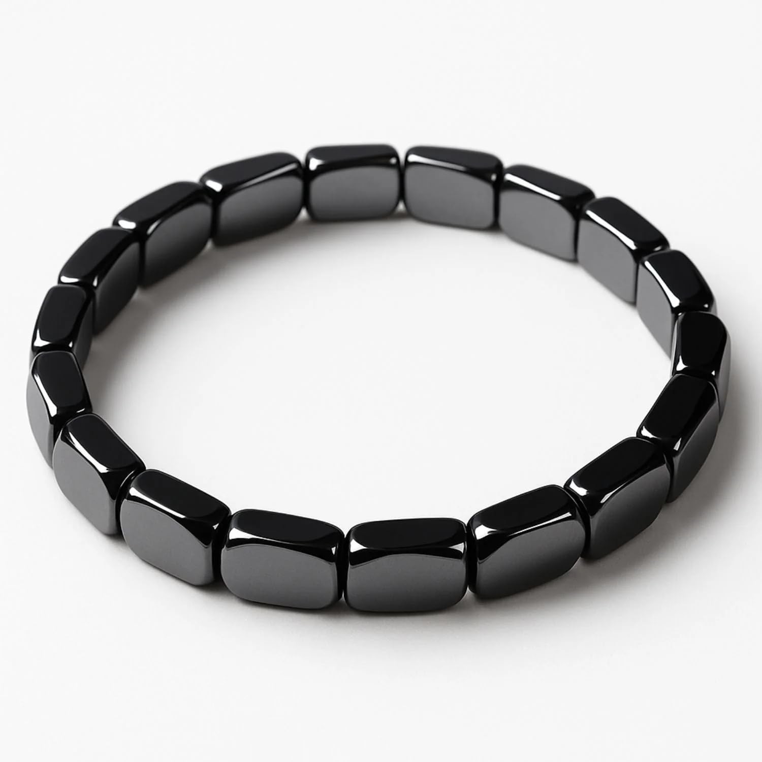 Hematite Bracelet For Men, Natural Power Stone Adjustable Elastic Stylish Des…