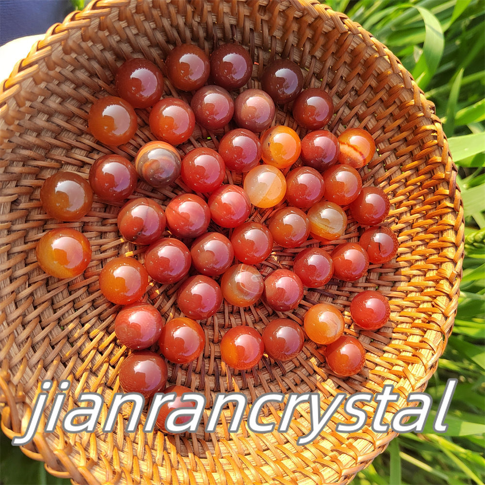 10pcs Natural Carnelian Quartz Sphere Crystal Ball Reiki Repair 15mm+