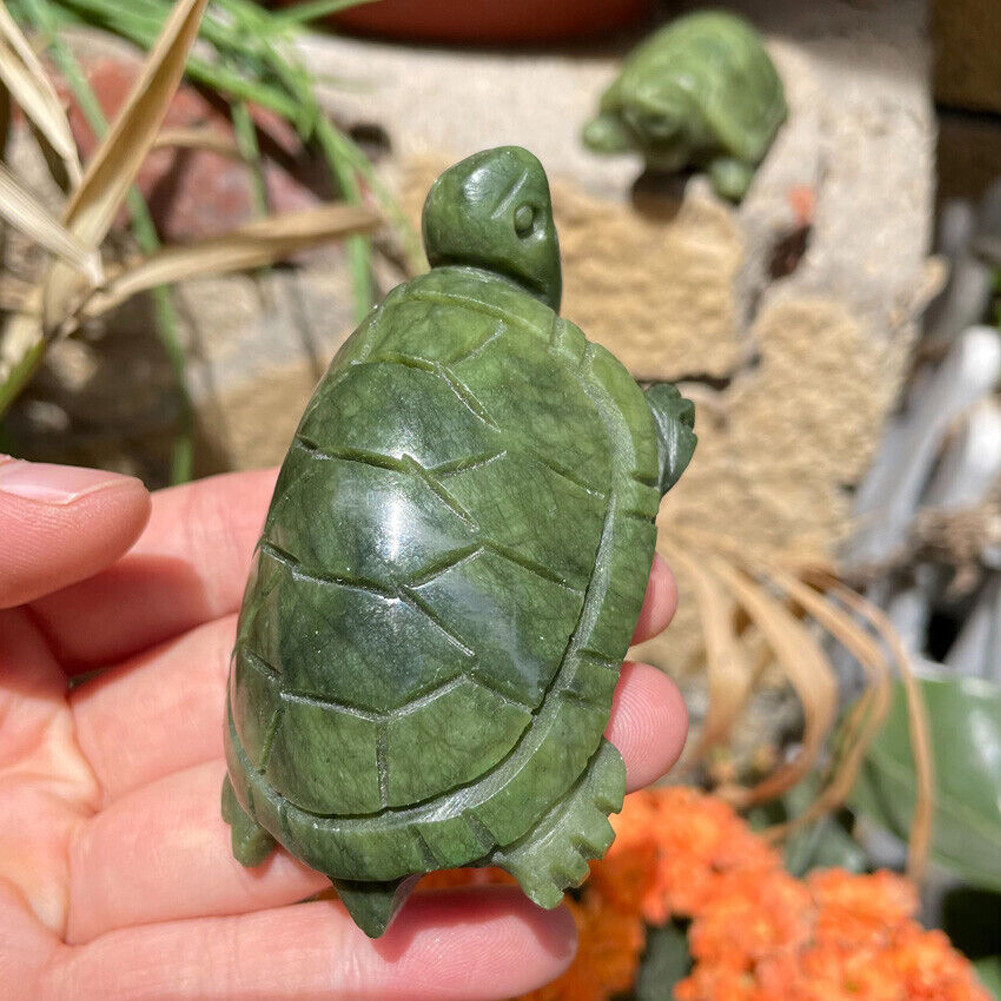 Random Carving Gift Decoration Jade Turtle Crystal Quartz Handmade Home Natural#