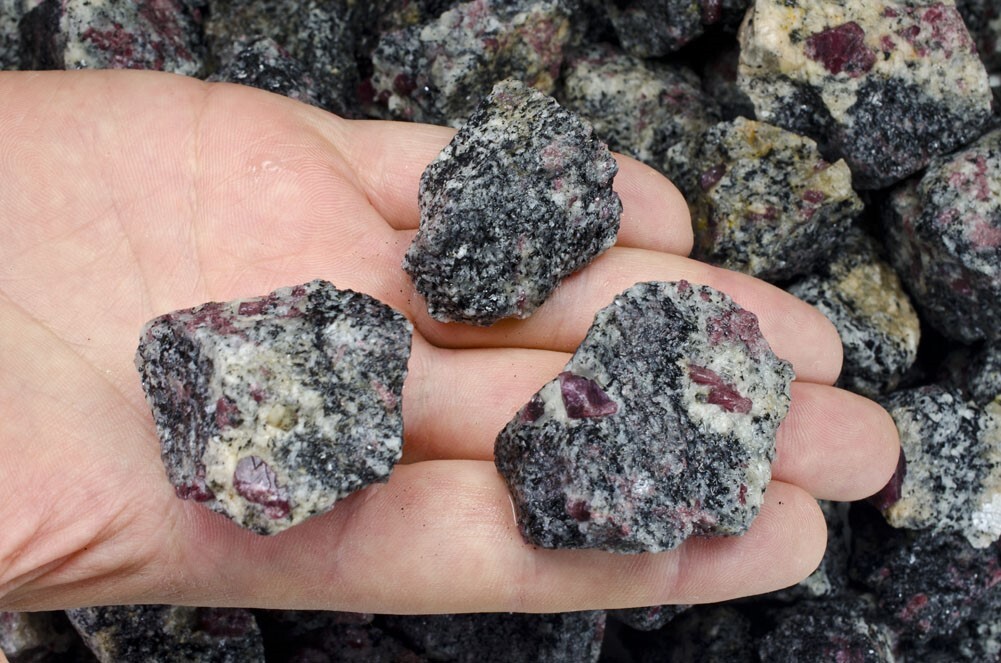 1/2 lb Ruby in Matrix Rough Stones – Natural Crystal Mineral Rock Tumbling