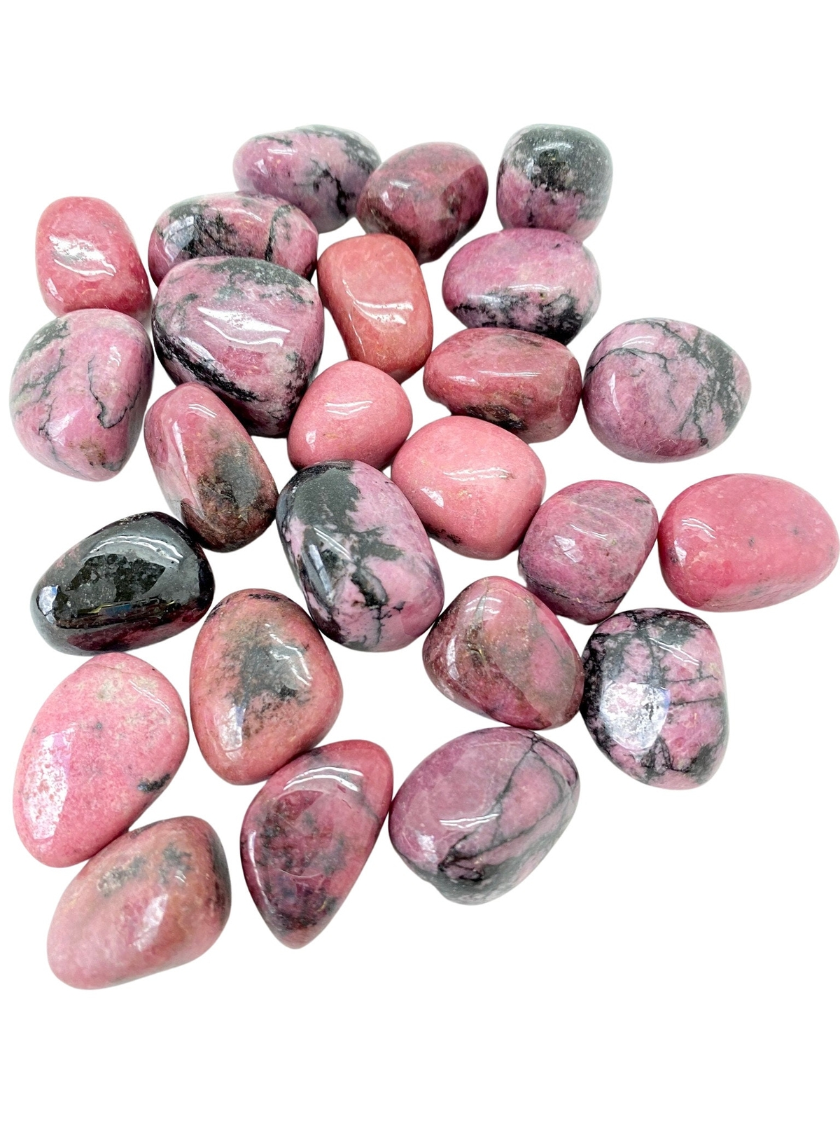 Rhodonite Tumbled Stone – Polished Natural Rhodonite Crystal from Mozambique