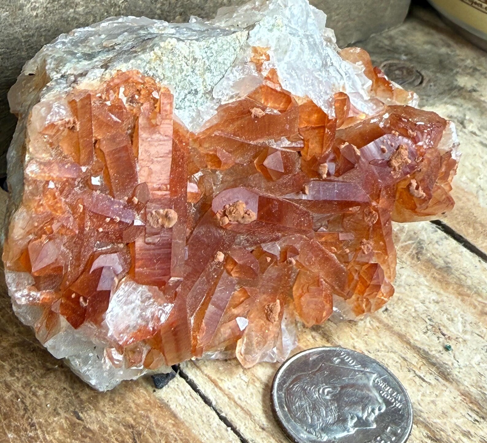 2.7 inches Hematite Coated Red Quartz Crystal