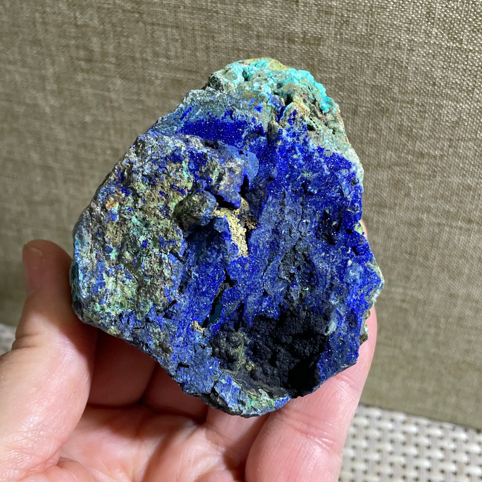 Restoration of Blue Copper Ore Quartz Mineral Samples 149g