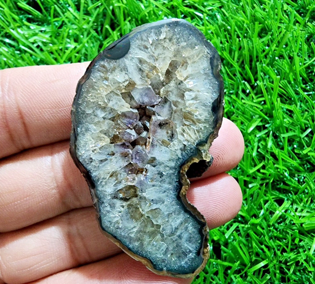 120ct Window Druzy Agate Druzy Crystal Polished Geode Slab Gemstone for Jewelry