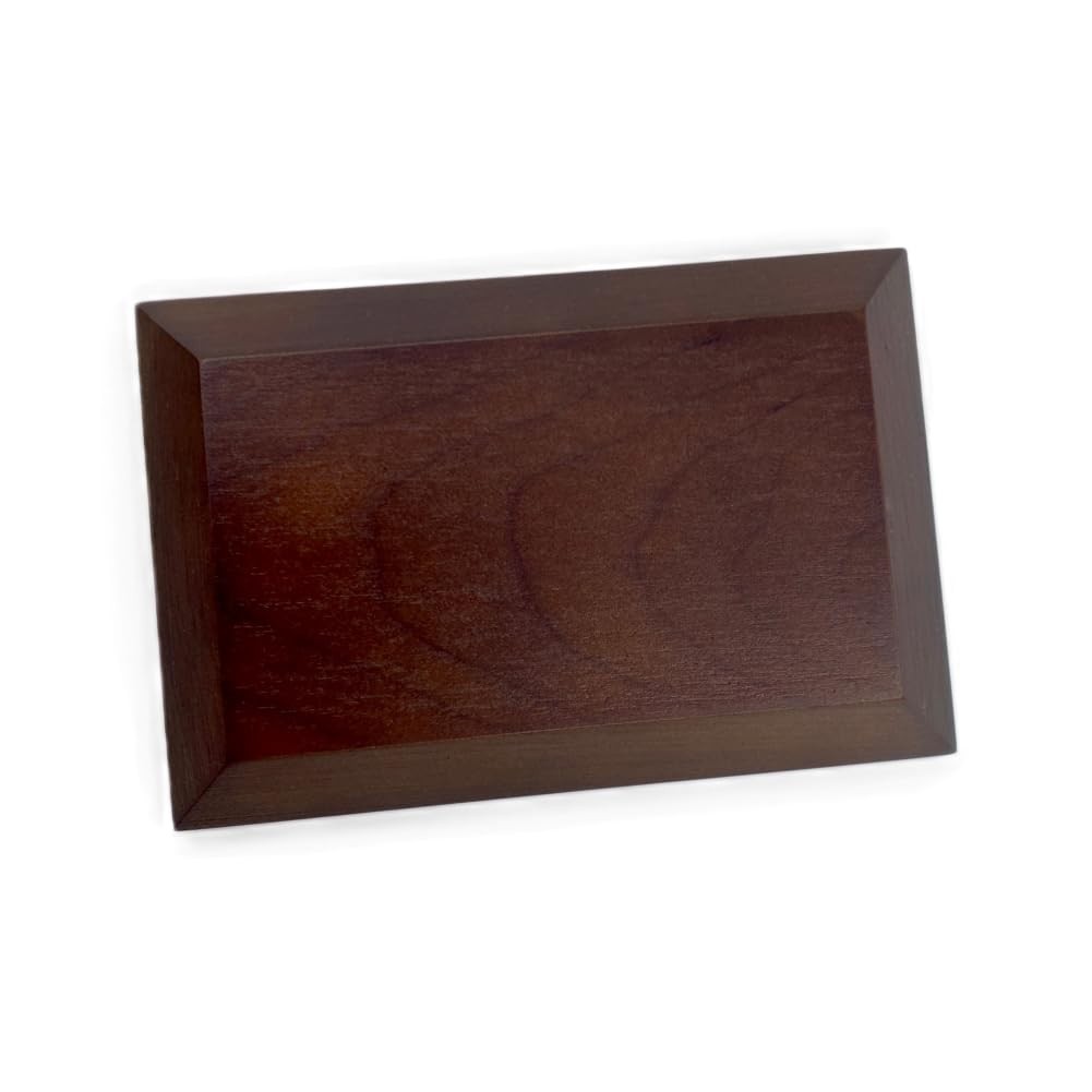 Dark Brown Solid Cherrywood Pedestal, Rectangular Wood Display Base with Beve…