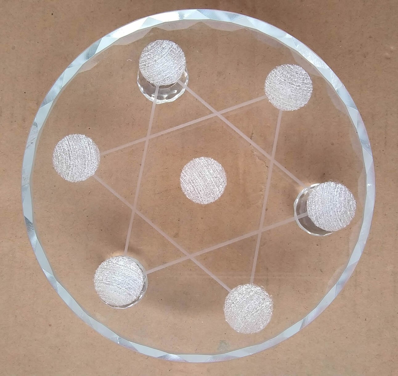 Clean artificial crystal base 10 cm for David seven star array fengshui tray