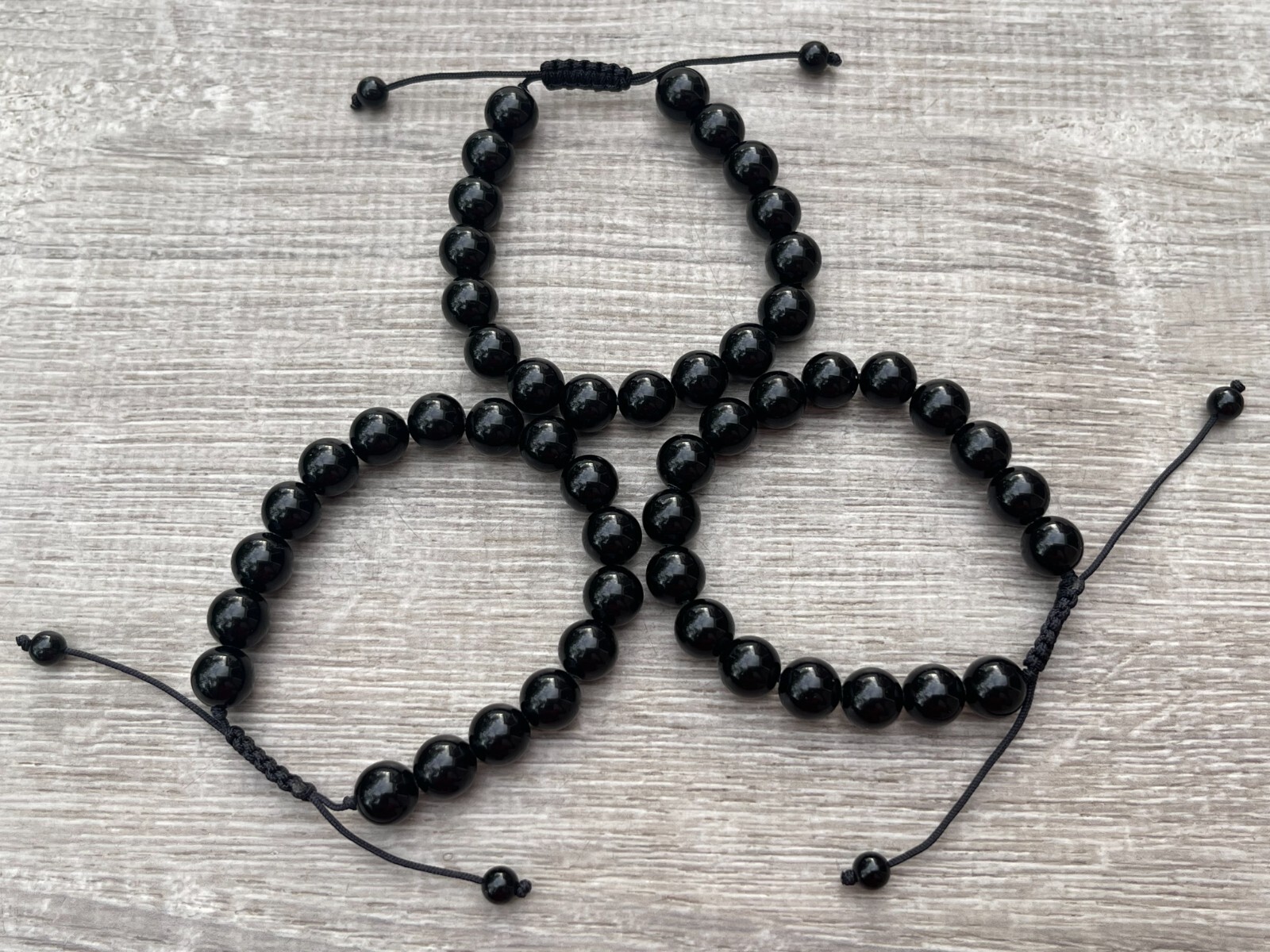 Grade A++ Black Obsidian Crystal Adjustable Bead Bracelet 10mm,Genuine Bracelet