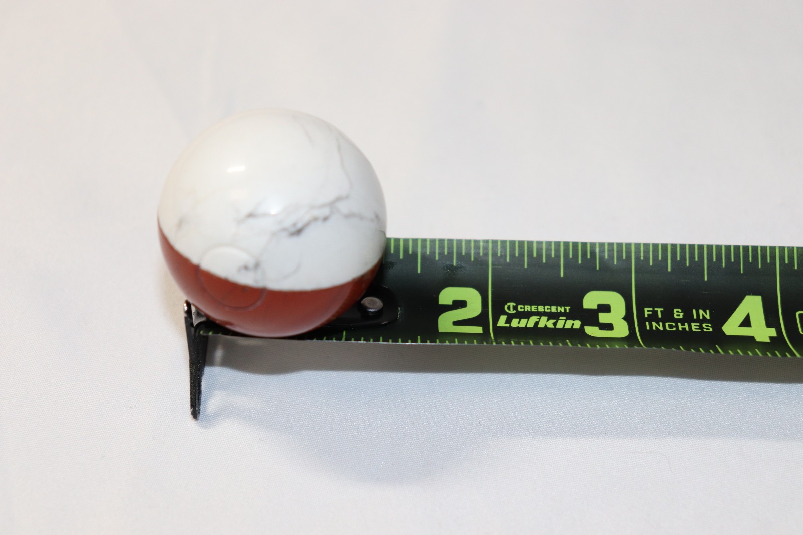 Crystal Poké Ball Sphere Red Jasper & Howlite Gemstone Ball 38mm