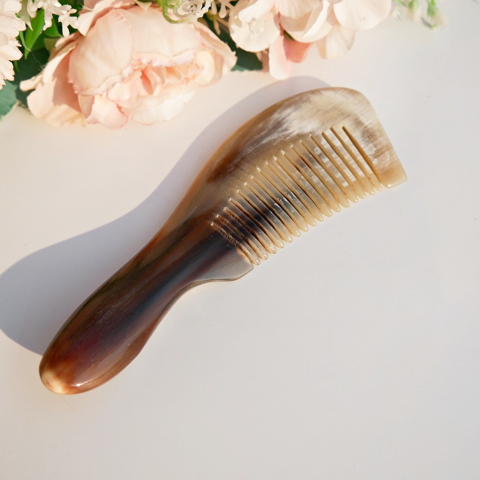 5.5″ Natural Horn Comb Anti-Static Hair Care Massage Tool Wide Tooth Detangling