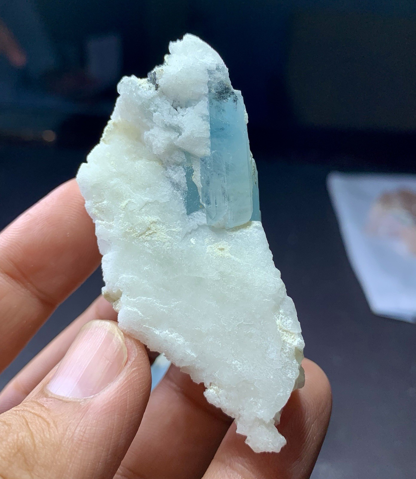 Blue Aquamarine Crystals Combined Feldspar Specimens 9 Pcs Lot, Rare minerals