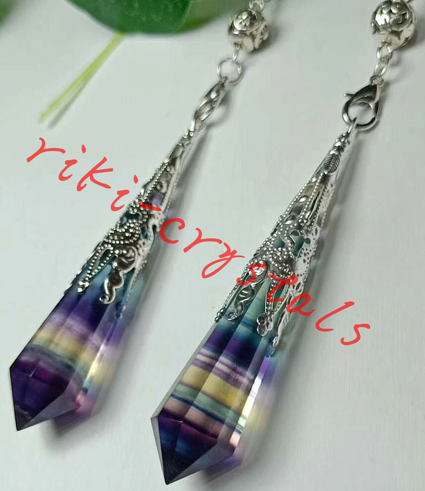 5pcs Wholesale Natural Fluorite Quartz Crystal Pendulum Dowsing Point Divination