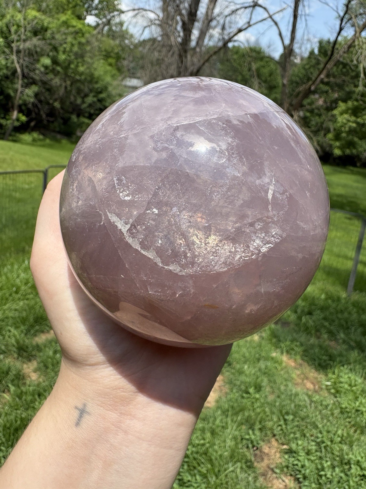 Large Lavender Rose Quartz Sphere