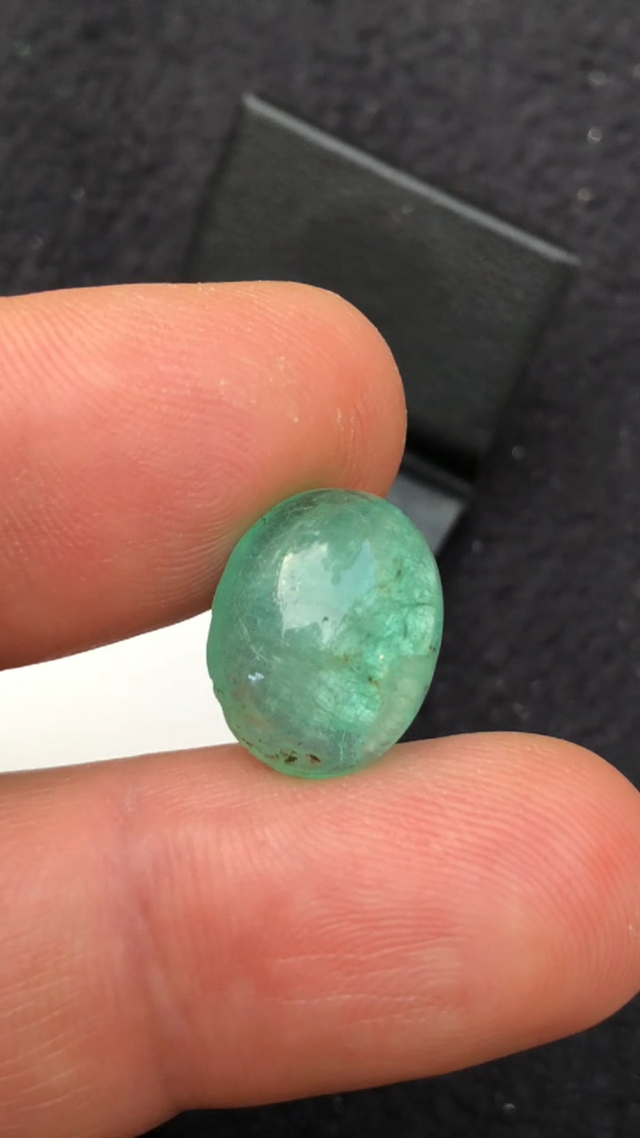 12.25ct Natural Emerald Cabochon Nice Color and luster Chitral Big Size17x13x7mm