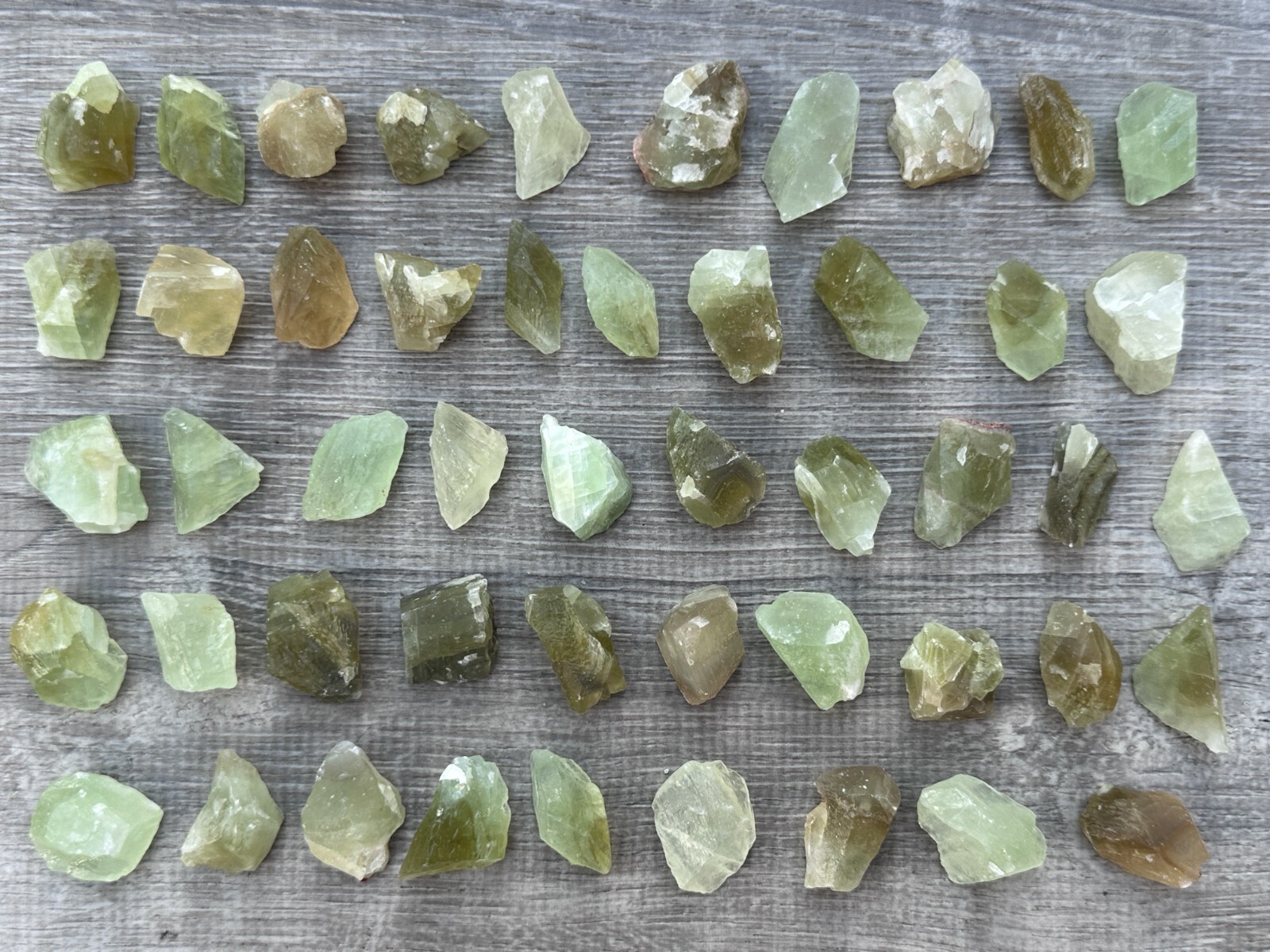 Small Green Calcite Rough Natural Stones, 0.5-1.25″ Raw Calcite Green, Bulk Lot