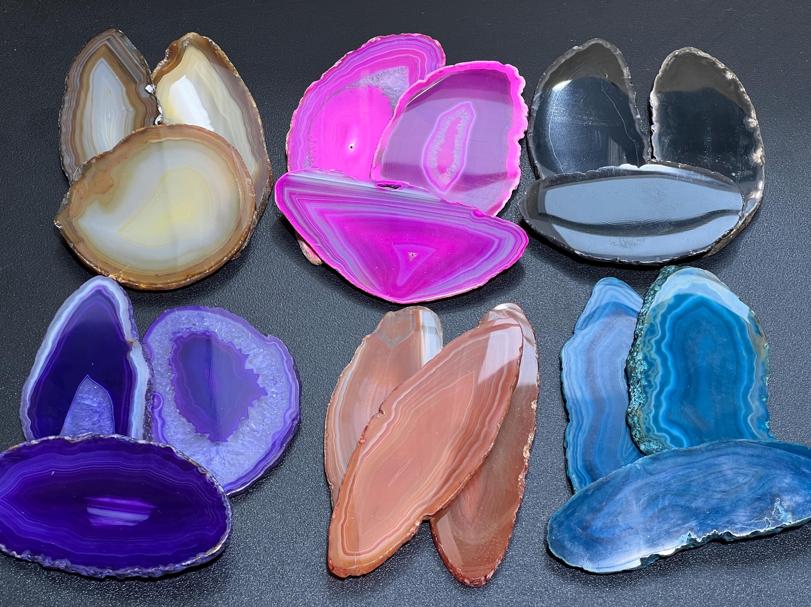 Oval Agate Slices (1 Pound)(3.5-4.5 Inches)(Size #1) One LB Wholesale Polished
