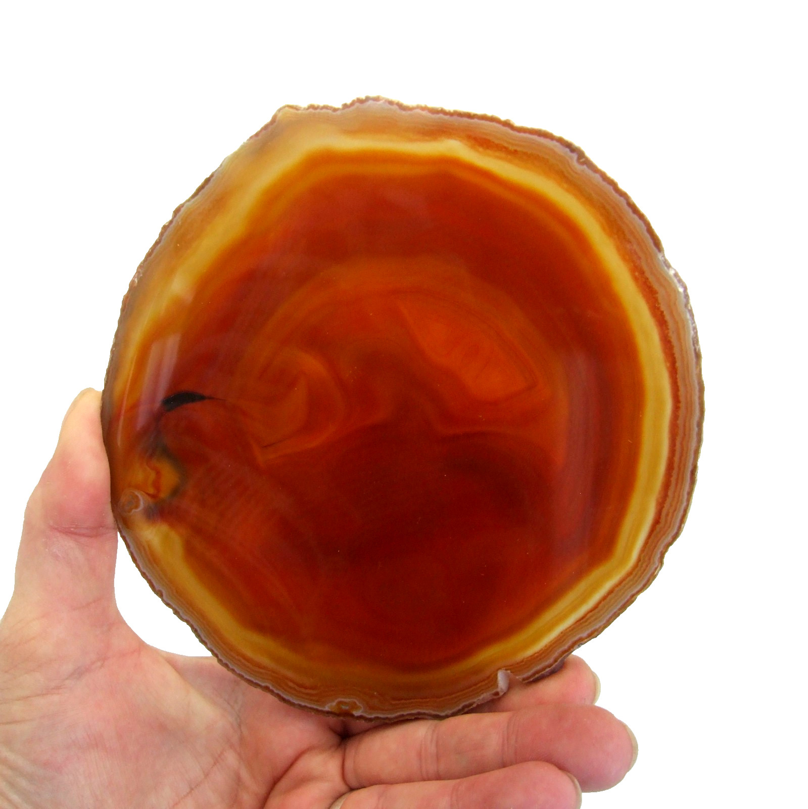 Banded Orange Agate Slice Extra Large Banded Geode Slice 13.5cm x 13cm