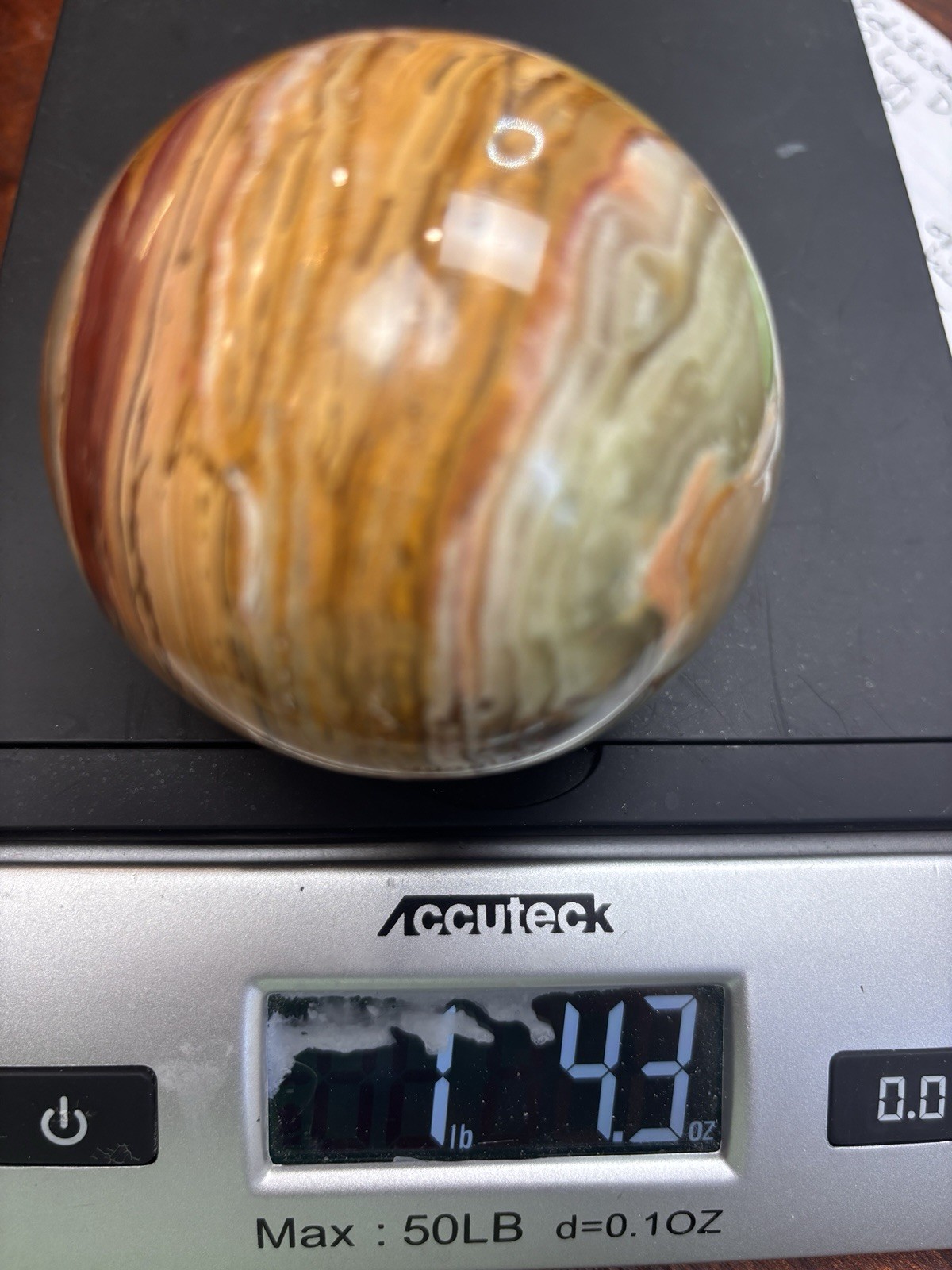Banded Onyx sphere brown green combination Crystal Ball healing