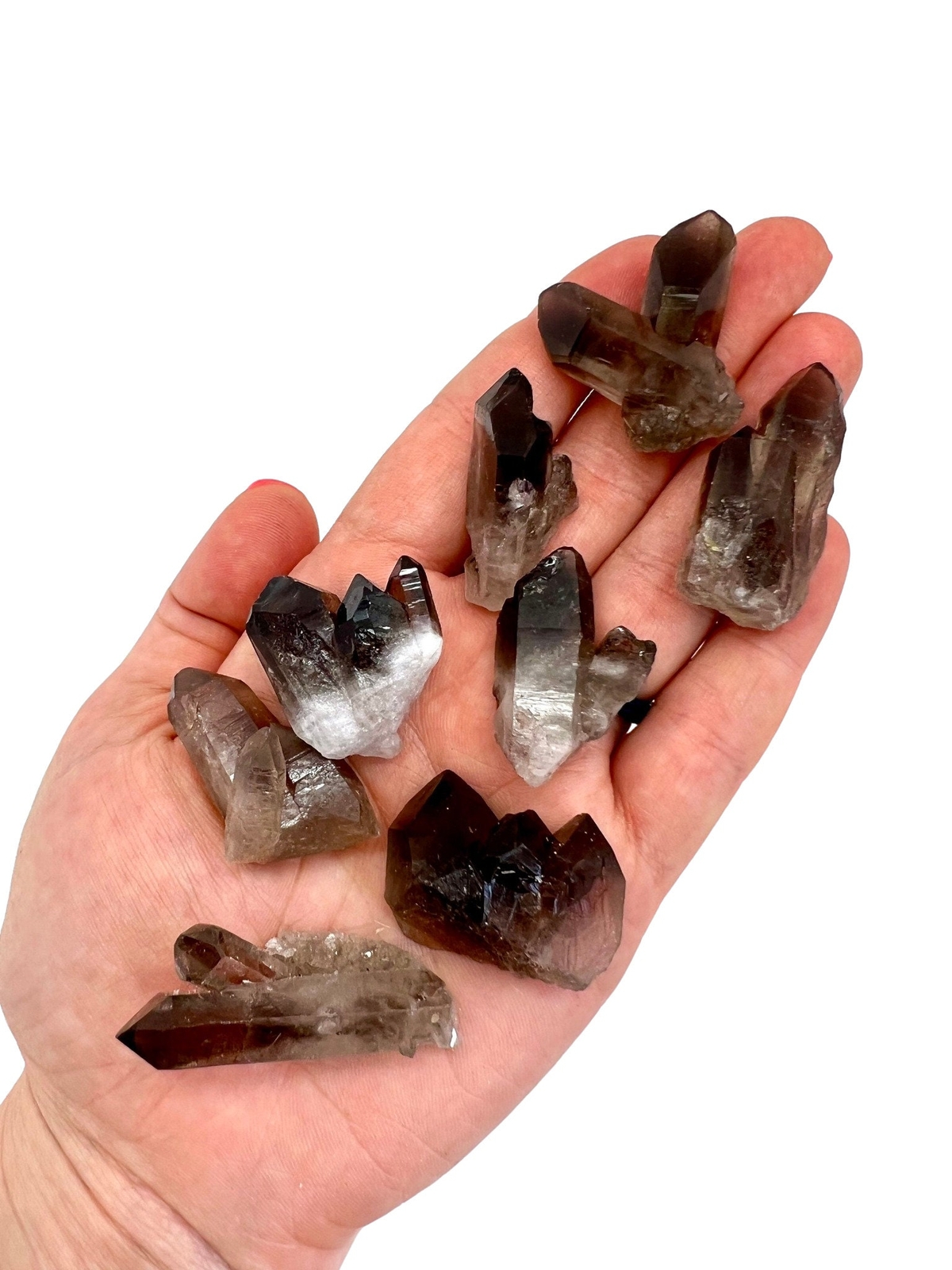 Raw Smoky Quartz Cluster with Large Points, Natural Smoky Quartz Crystals