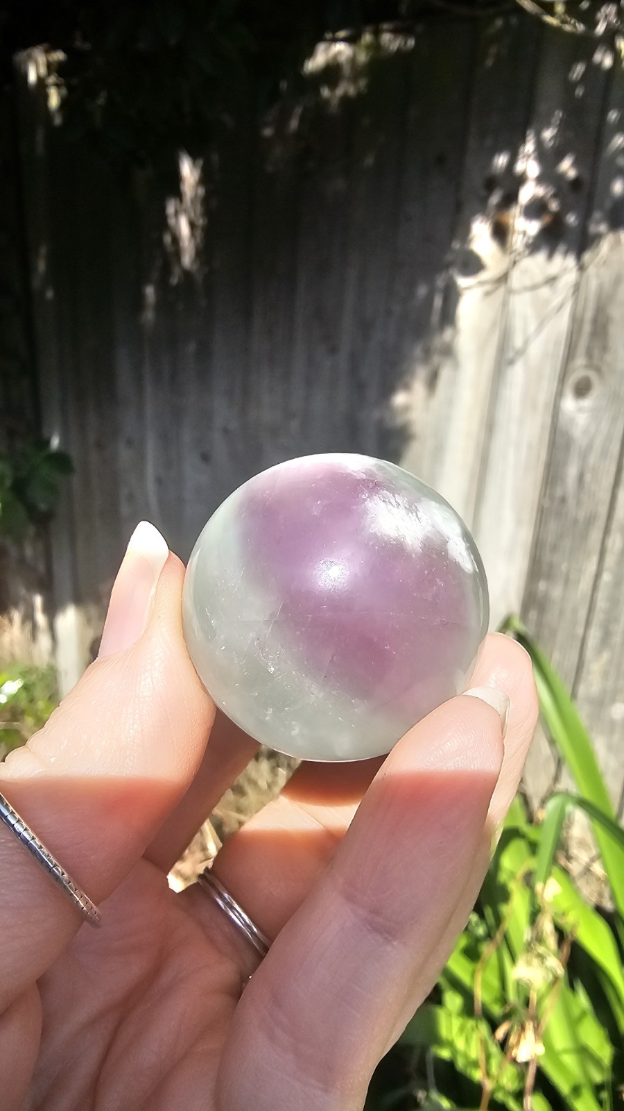 ✨️SALE✨️ Mini Rainbow Fluorite Purple Blue crystal Sphere &Stand 72g 3.5cm