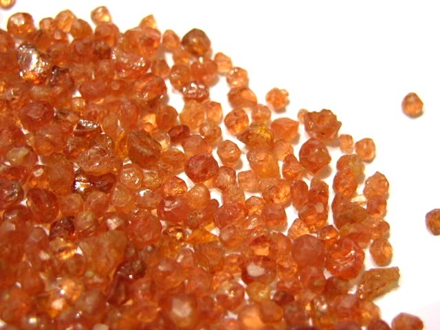 Garnet orange pop dodecahedron crystals Nigeria 10 carat lots 2-6mm 10-20 pieces