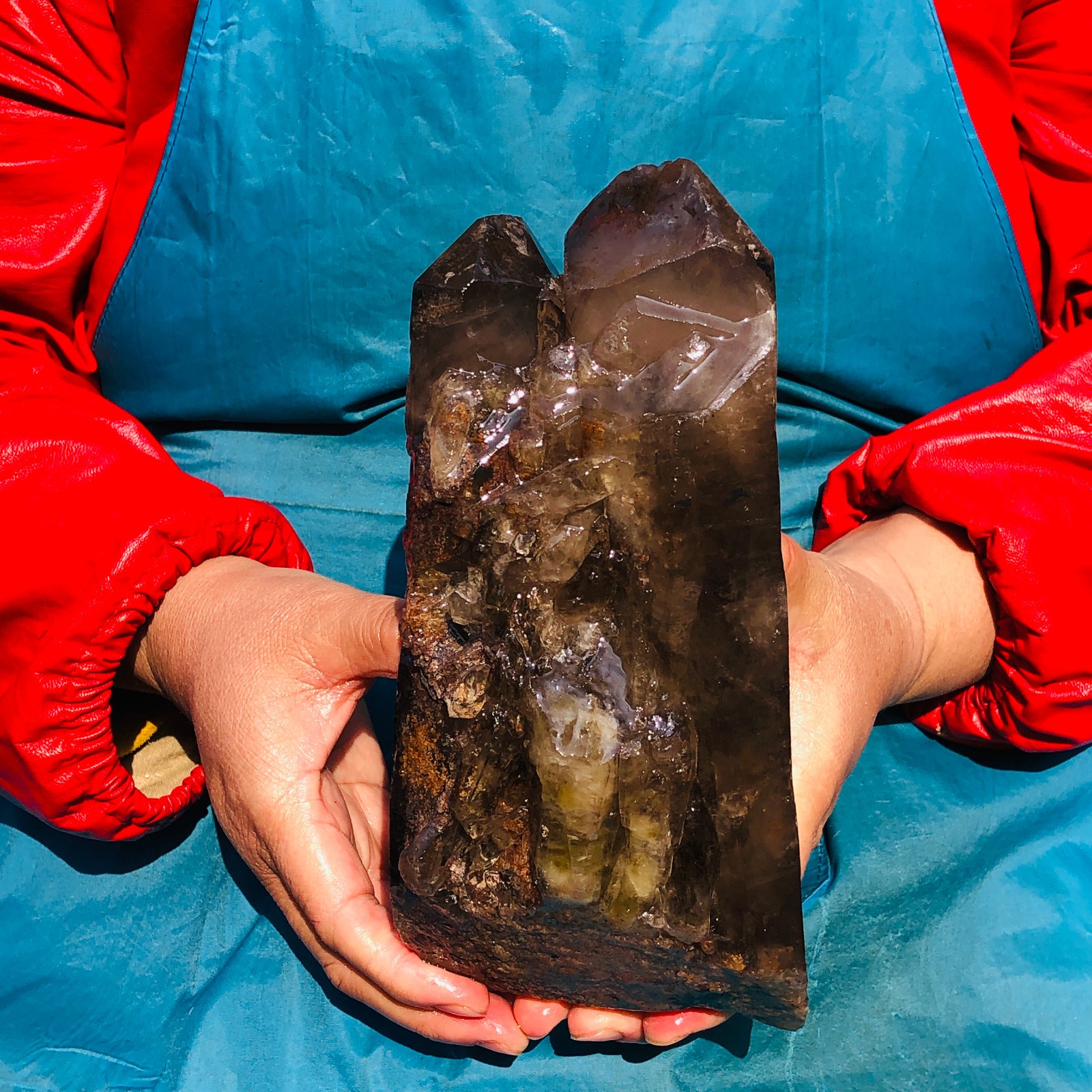 4.59LB Natural Tea Yellow Quartz Crystal Cluster Specimen Healing 3644
