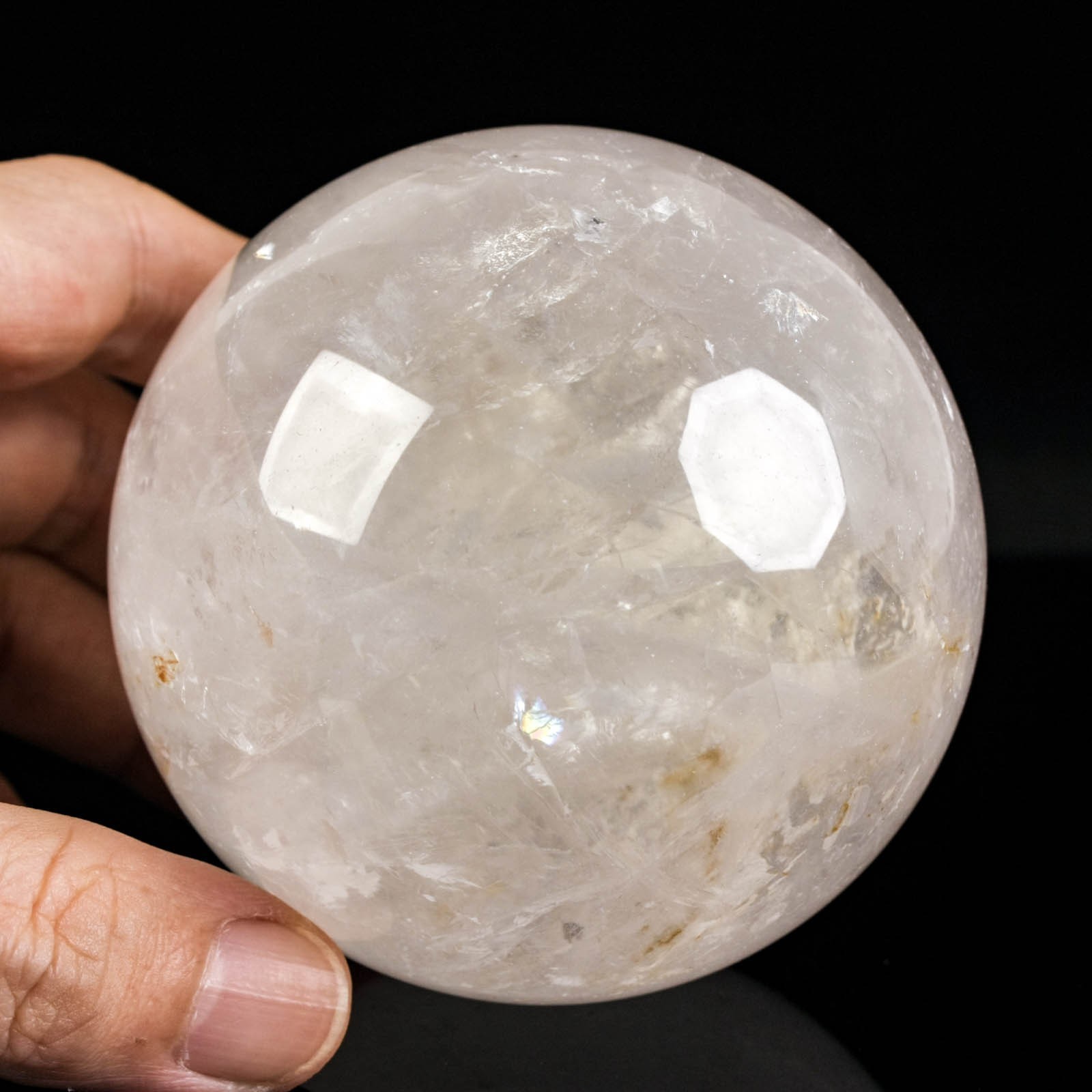 3.0″ 1.42LBS Large Clear Quartz Sphere Natural White Crystal Ball Rock Quartz