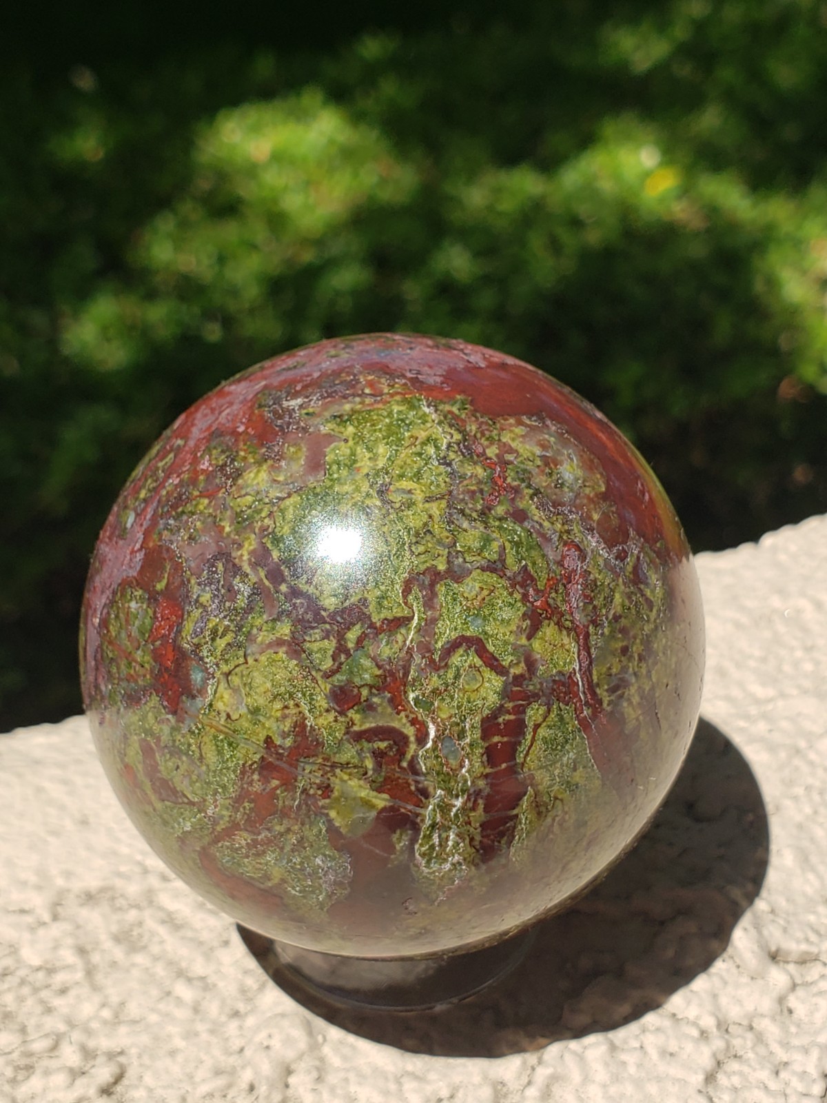 2.41″ Dragon’s Blood Stone Jasper Quartz Mineral Crystal Sphere Ball Orb, 371g