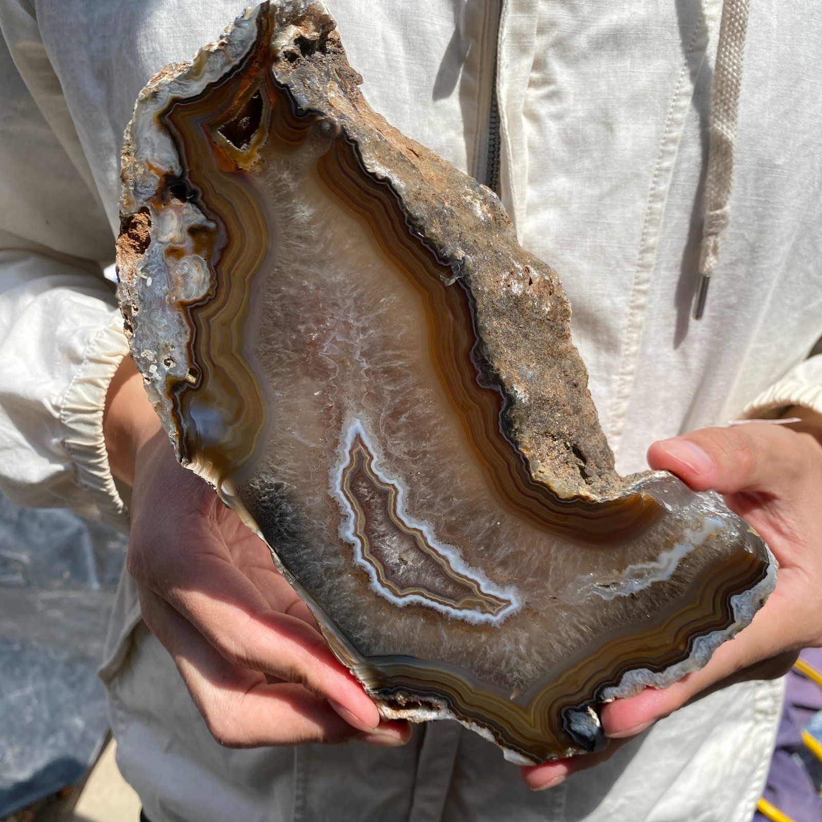 1440G Natural agate Agate Geode Slab/Slice quartz crystal mineral specimen Reiki