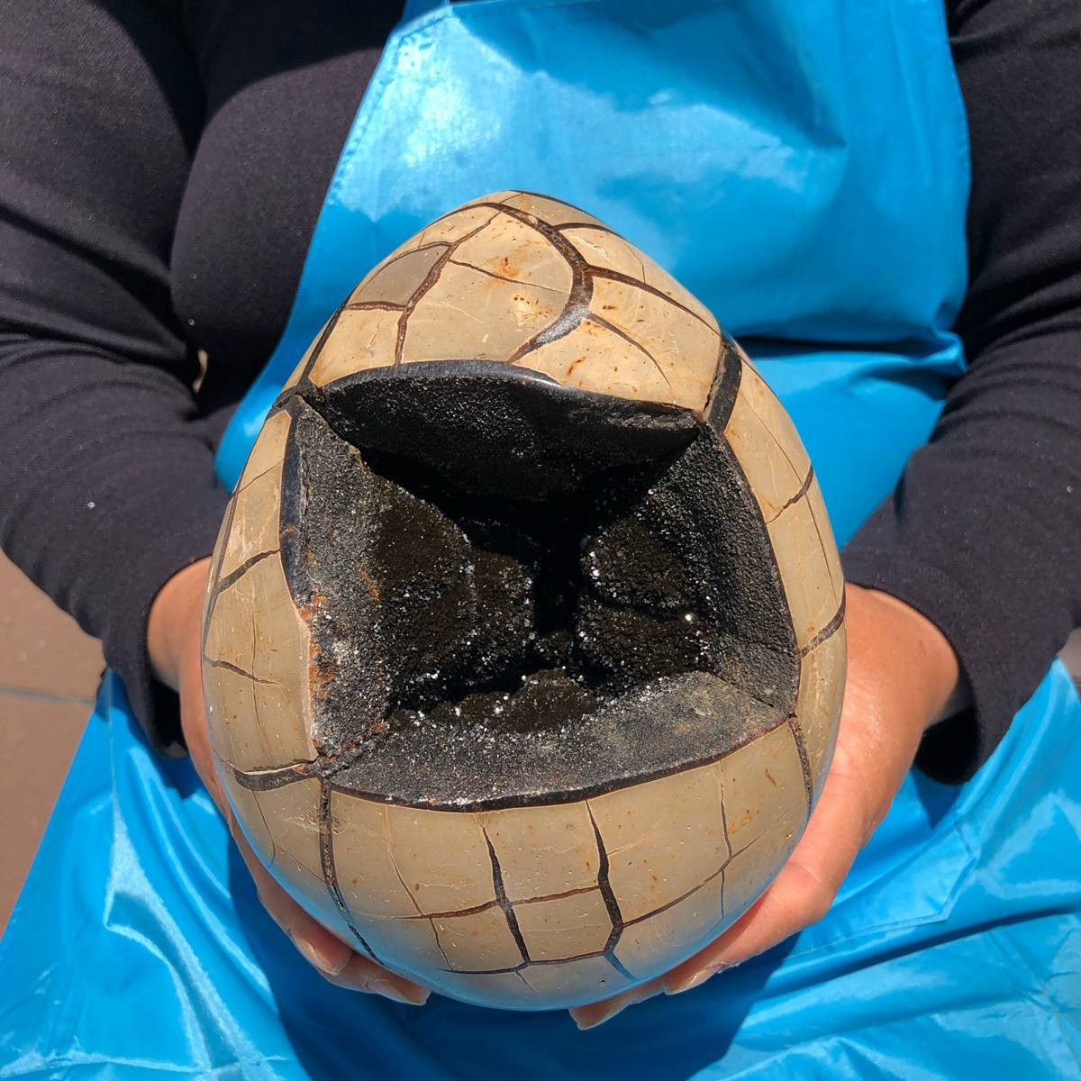 3500G Natural Turtle Back Stone Dragon Crystal Cave Crack Gem Healing 4344